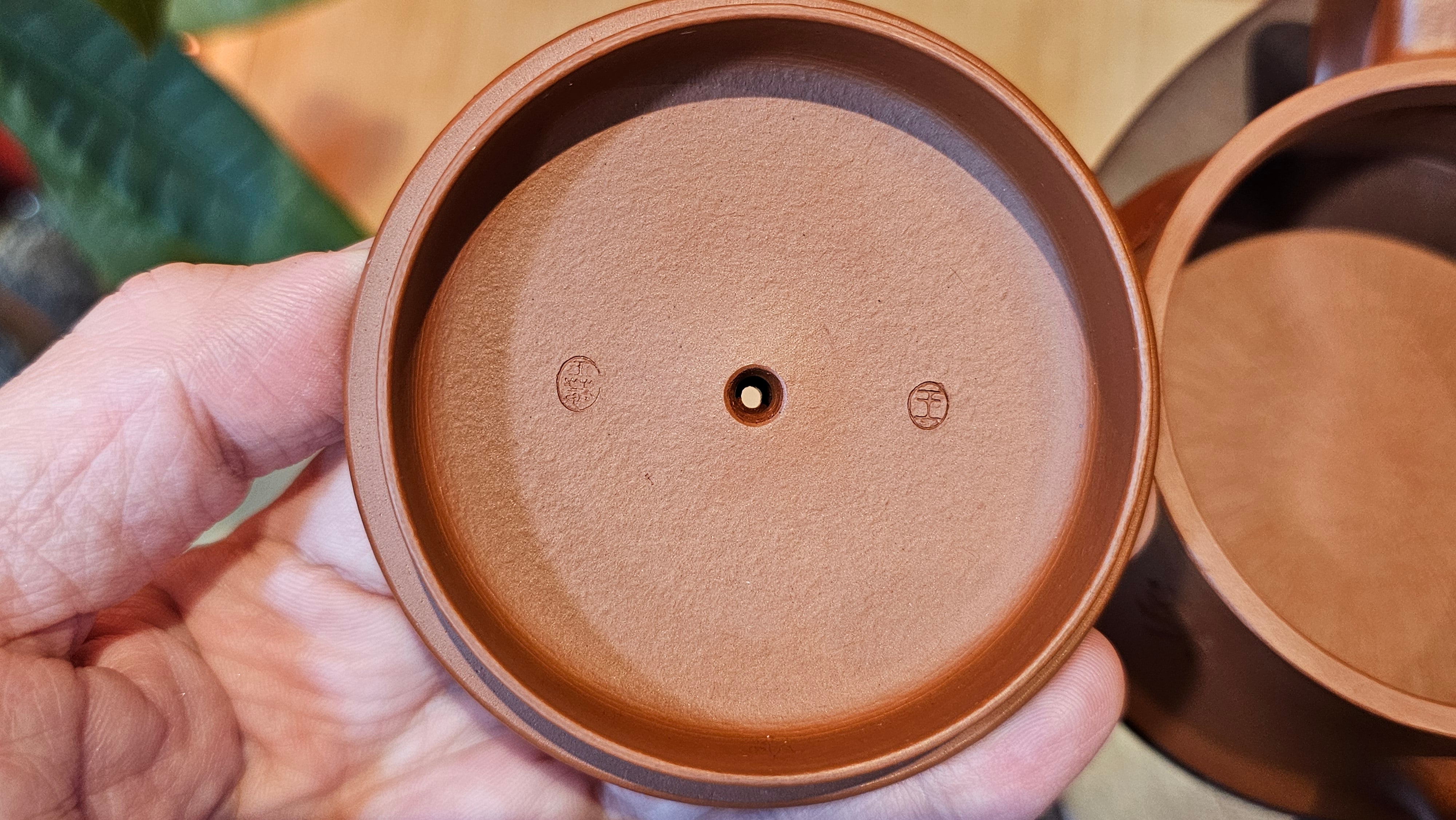 Yun Zhu 云柱 "Pillar of the Heavens", 141.8ml, Xiao Mei Yao Zhu Ni 小煤窑朱泥,  by our Collaborative Craftsman Wang Hui 王慧 ~ "劲竹凌风" and Bamboo Engraving by Craftsman Yi De Shu 一德书 ~ Congratulations to Mr D.!, 1109hrs 16th July 2025, Baldwin Park, CA.