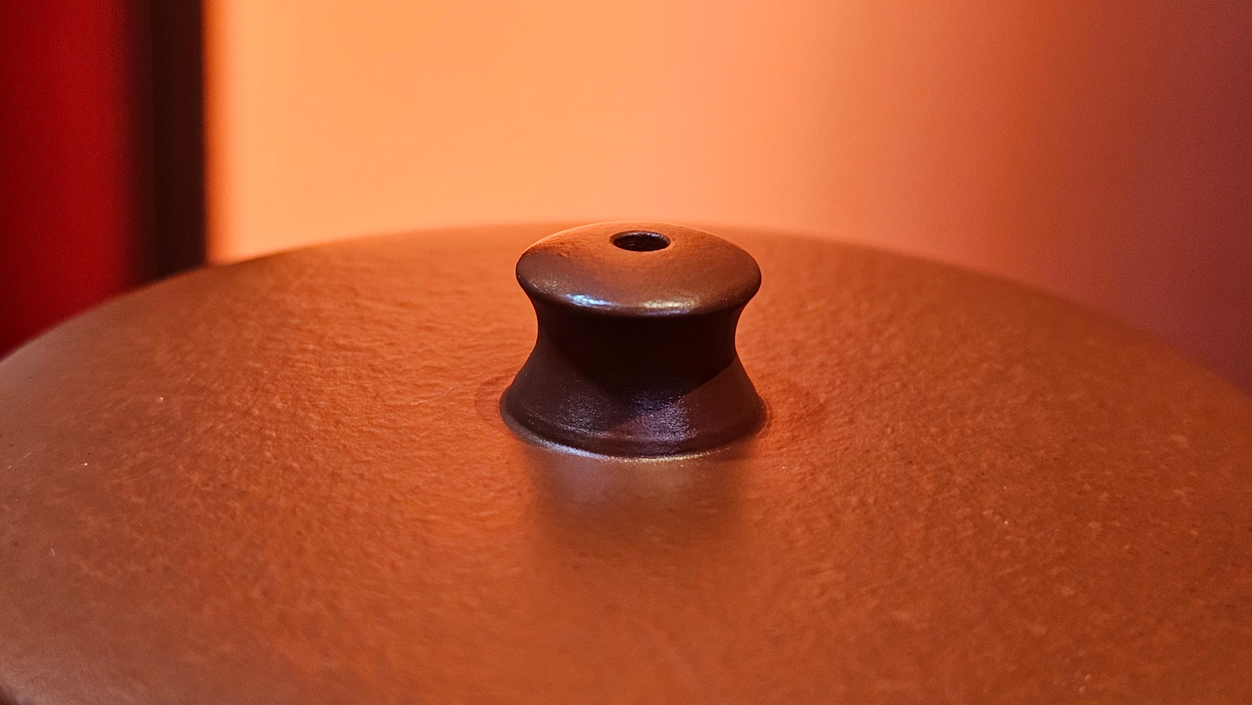 Yun Zhu 云柱 "Pillar of the Heavens", 141.8ml, Xiao Mei Yao Zhu Ni 小煤窑朱泥,  by our Collaborative Craftsman Wang Hui 王慧 ~ "劲竹凌风" and Bamboo Engraving by Craftsman Yi De Shu 一德书 ~ Congratulations to Mr D.!, 1109hrs 16th July 2025, Baldwin Park, CA.