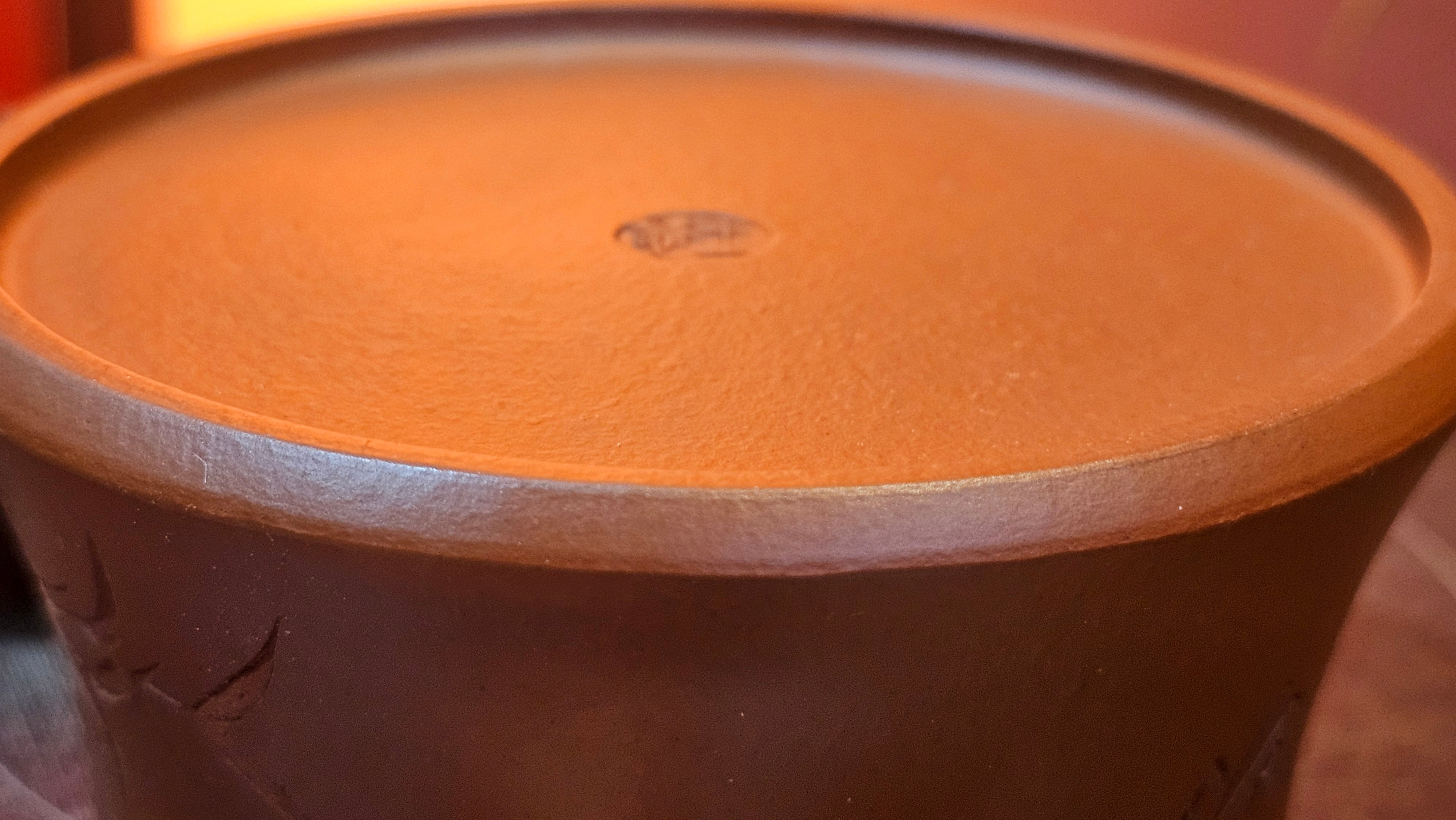 Yun Zhu 云柱 "Pillar of the Heavens", 141.8ml, Xiao Mei Yao Zhu Ni 小煤窑朱泥,  by our Collaborative Craftsman Wang Hui 王慧 ~ "劲竹凌风" and Bamboo Engraving by Craftsman Yi De Shu 一德书 ~ Congratulations to Mr D.!, 1109hrs 16th July 2025, Baldwin Park, CA.