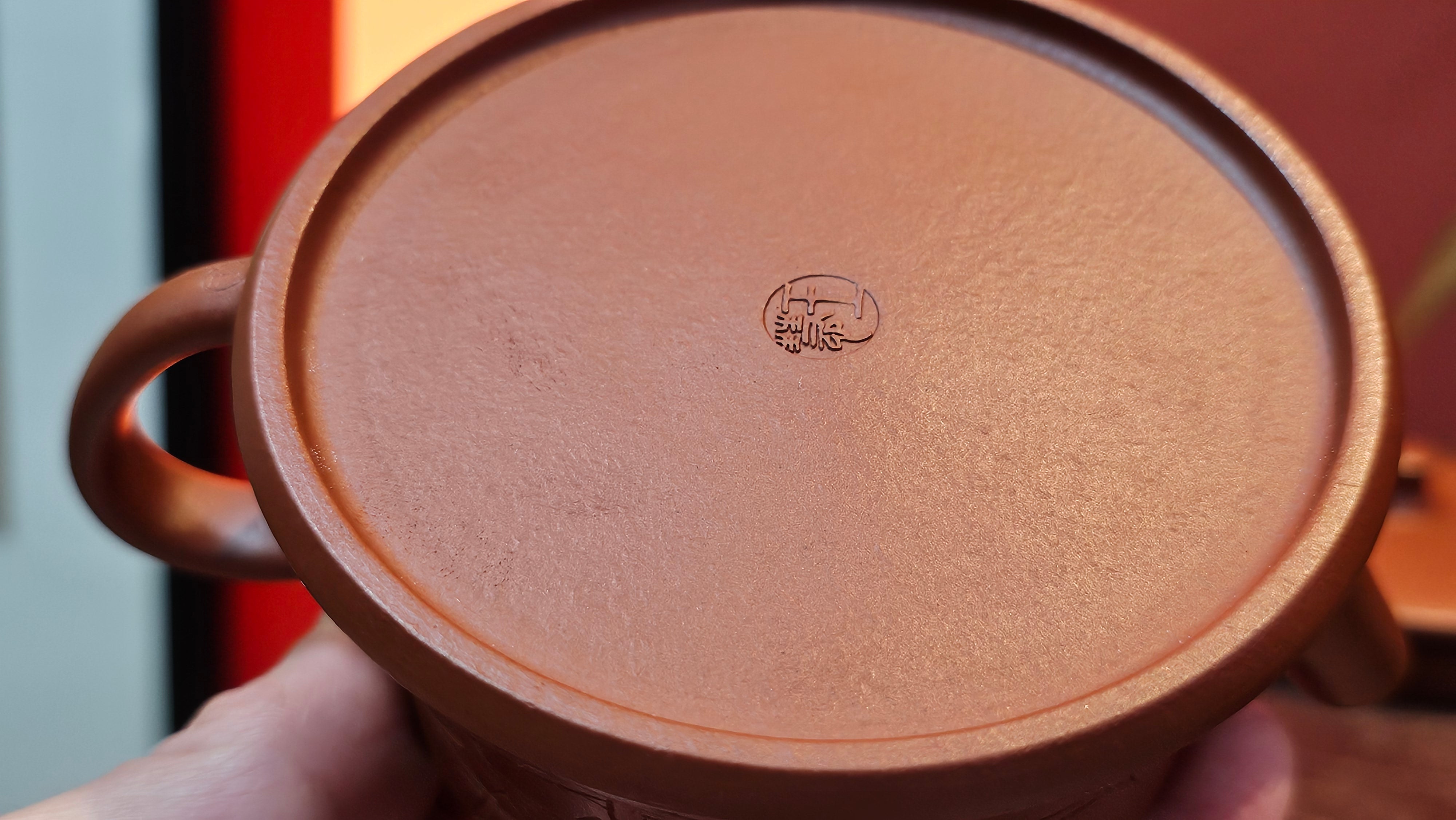 Yun Zhu 云柱 "Pillar of the Heavens", 141.8ml, Xiao Mei Yao Zhu Ni 小煤窑朱泥,  by our Collaborative Craftsman Wang Hui 王慧 ~ "劲竹凌风" and Bamboo Engraving by Craftsman Yi De Shu 一德书 ~ Congratulations to Mr D.!, 1109hrs 16th July 2025, Baldwin Park, CA.