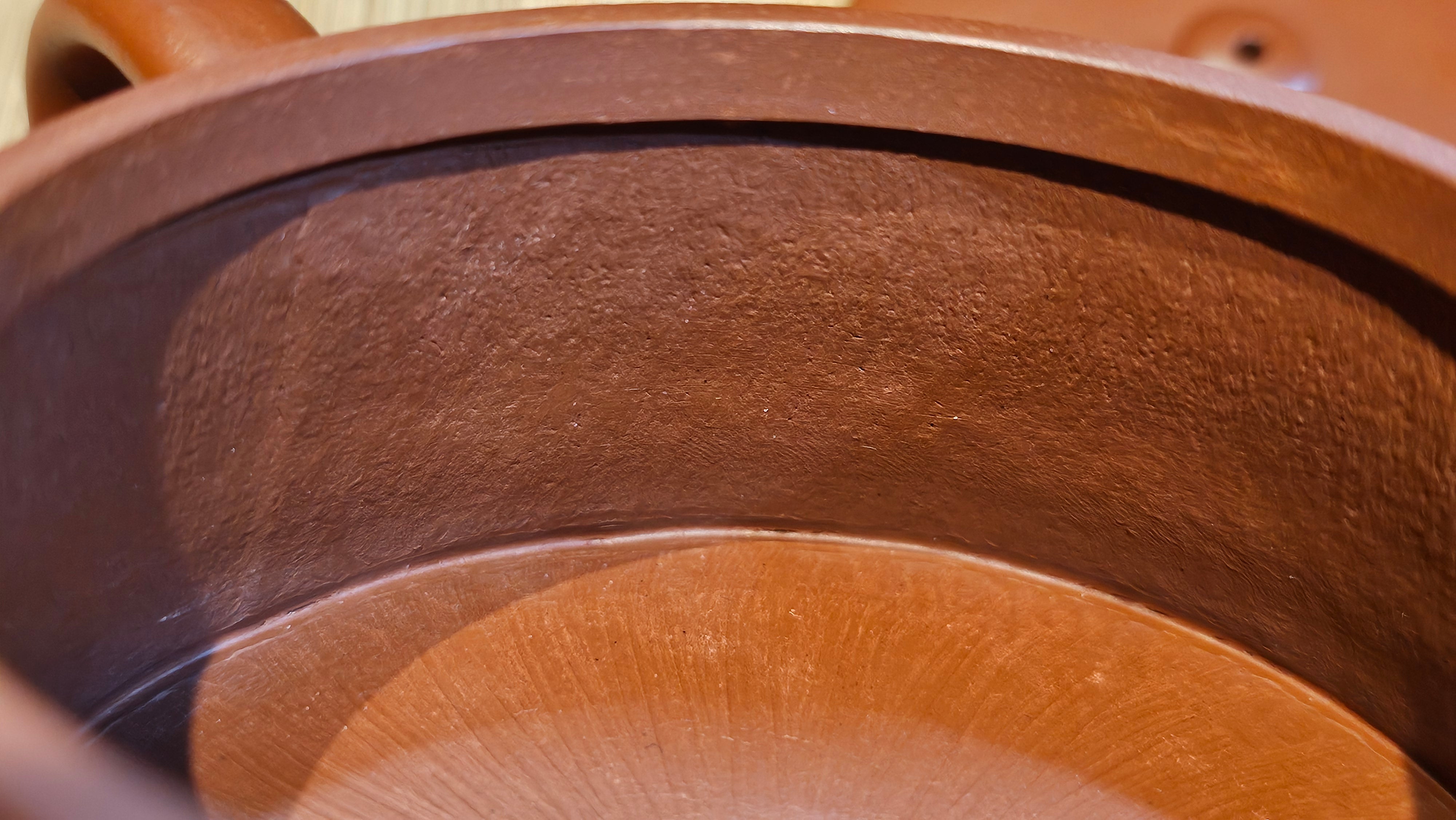 Yun Zhu 云柱 "Pillar of the Heavens", 141.8ml, Xiao Mei Yao Zhu Ni 小煤窑朱泥,  by our Collaborative Craftsman Wang Hui 王慧 ~ "劲竹凌风" and Bamboo Engraving by Craftsman Yi De Shu 一德书 ~ Congratulations to Mr D.!, 1109hrs 16th July 2025, Baldwin Park, CA.