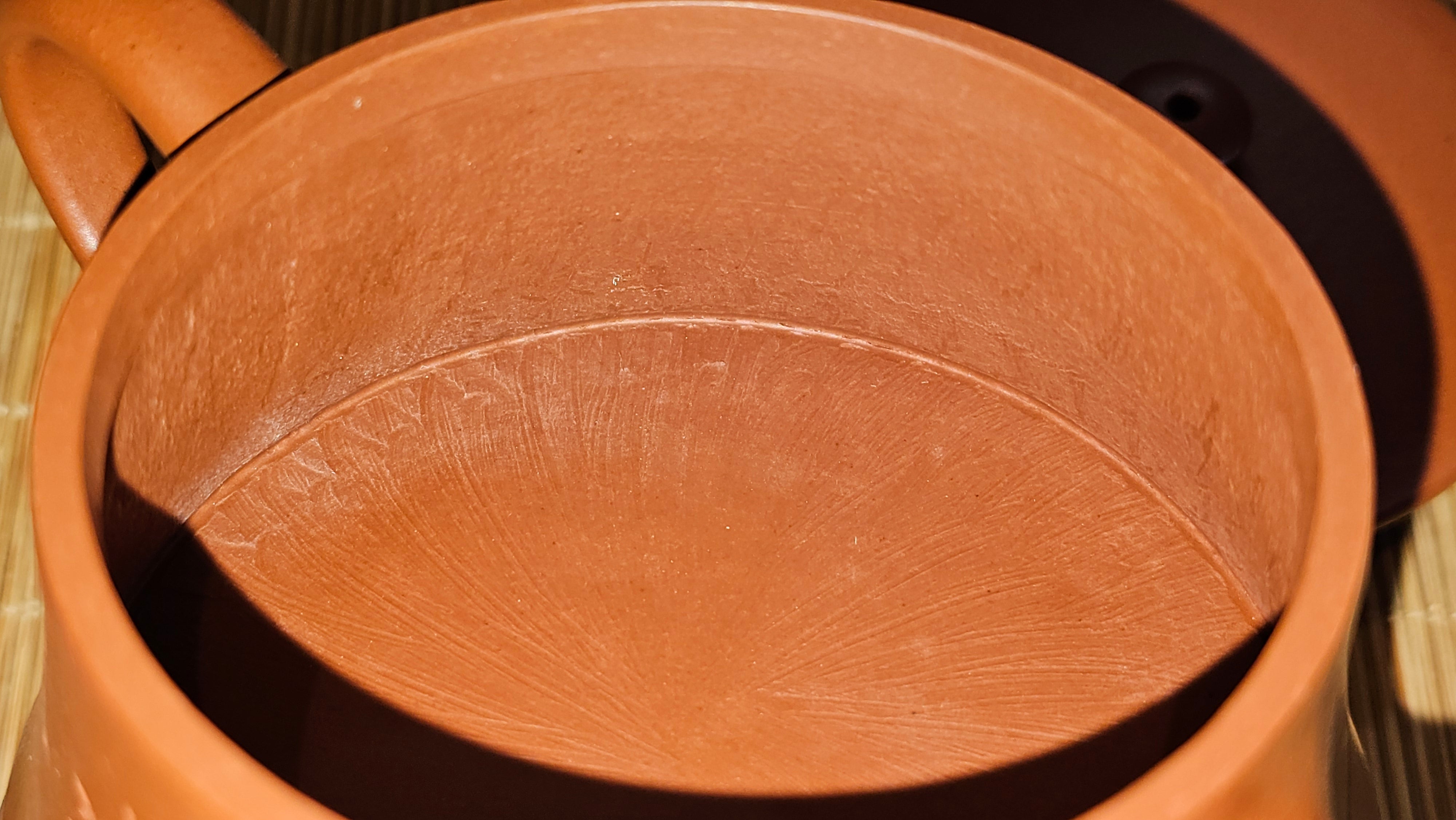 Yun Zhu 云柱 "Pillar of the Heavens", 140.3ml, Xiao Mei Yao Zhu Ni 小煤窑朱泥,  by our Collaborative Craftsman Wang Hui 王慧 ~ "劲竹凌风" and Bamboo Engraving by Craftsman Yi De Shu 一德书 ~ Congratulations to Mr B.H.S., 0015hrs 26th July 2025, Jakarta! Indonesia🇮🇩.