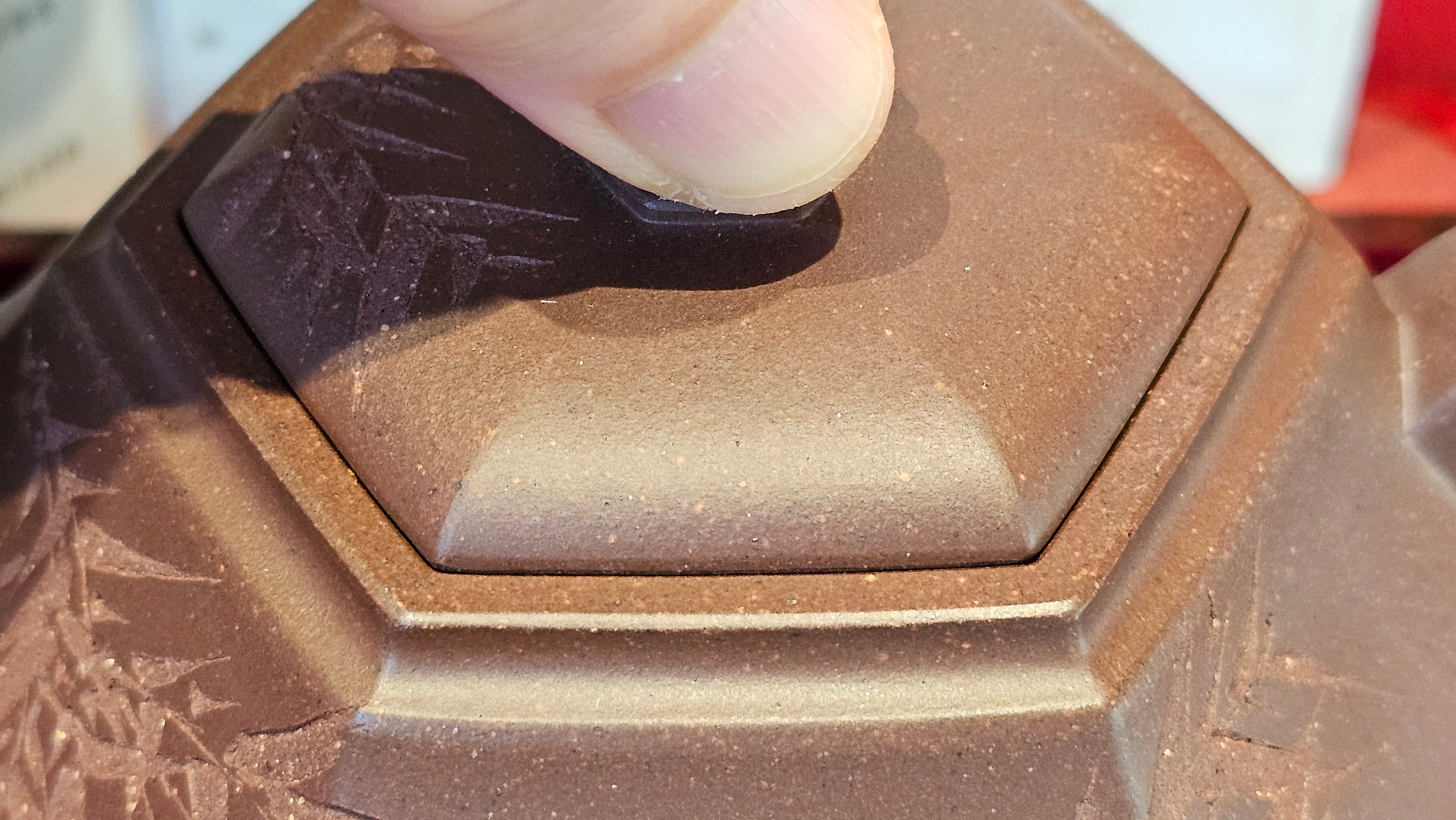 《六方半月》"Liu Fang Ban Yue", 289.3ml, "品茗却在香醇外，此是人生一味禅" and Bamboo engraving, Di Cao Qing Zi Ni 底槽青紫泥, by L2A Senior Consummate Artist Yuan Hui 袁辉 ~ Congratulations to Mr J.G., 0150hrs 20th July 2025! New South Wales, Australia🇦🇺!