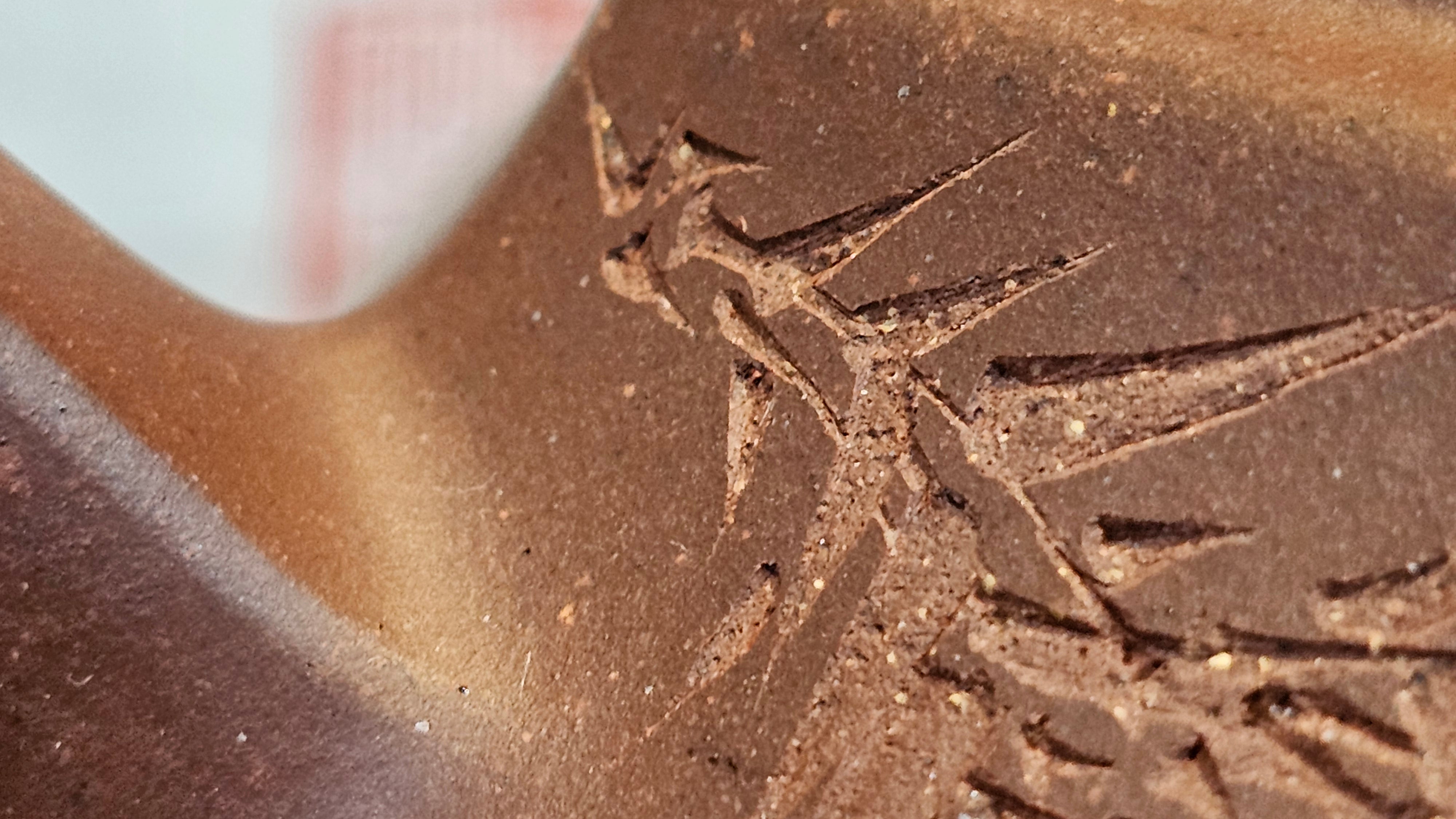 《六方半月》"Liu Fang Ban Yue", 289.3ml, "品茗却在香醇外，此是人生一味禅" and Bamboo engraving, Di Cao Qing Zi Ni 底槽青紫泥, by L2A Senior Consummate Artist Yuan Hui 袁辉 ~ Congratulations to Mr J.G., 0150hrs 20th July 2025! New South Wales, Australia🇦🇺!