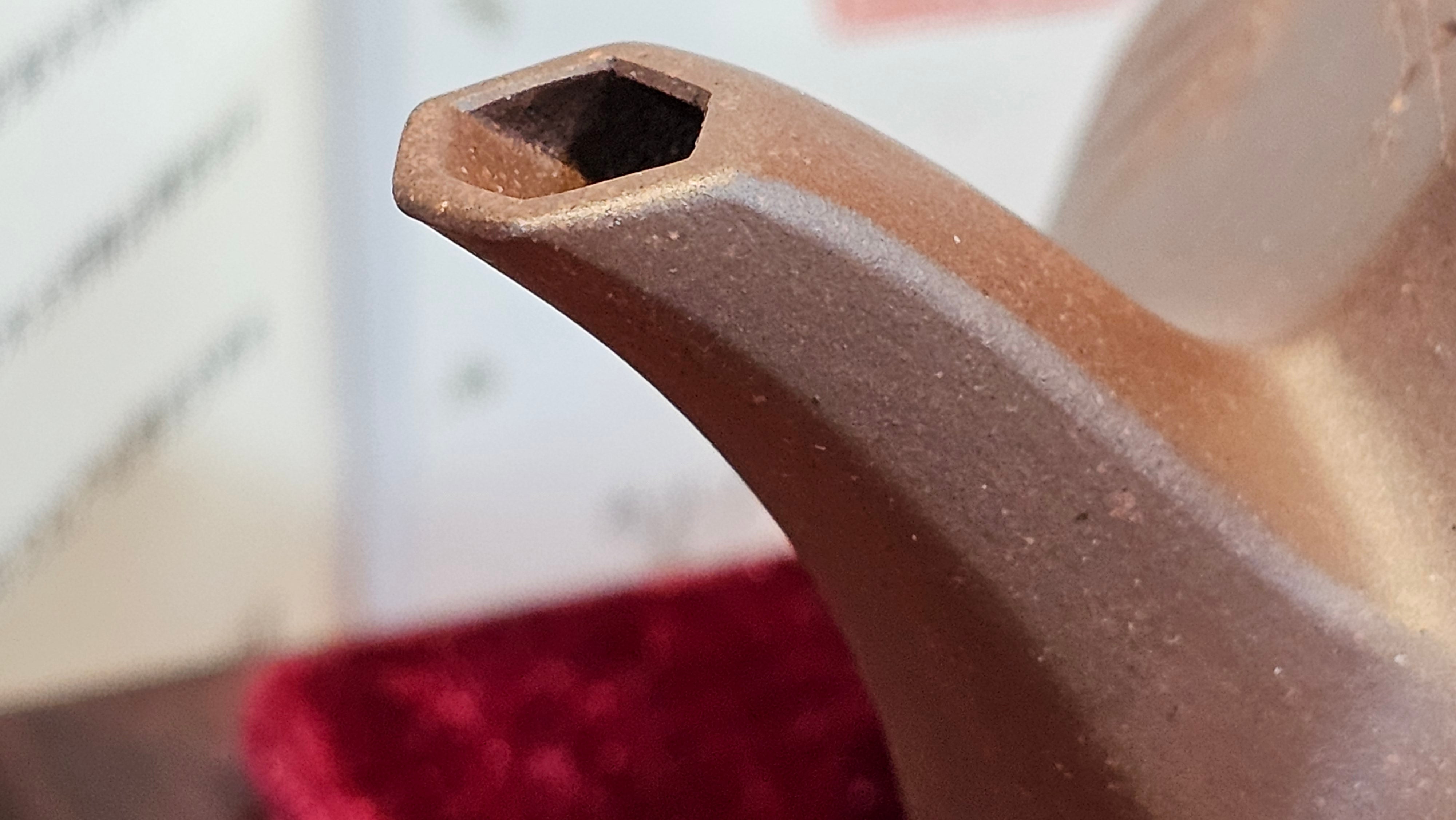 《六方半月》"Liu Fang Ban Yue", 289.3ml, "品茗却在香醇外，此是人生一味禅" and Bamboo engraving, Di Cao Qing Zi Ni 底槽青紫泥, by L2A Senior Consummate Artist Yuan Hui 袁辉 ~ Congratulations to Mr J.G., 0150hrs 20th July 2025! New South Wales, Australia🇦🇺!