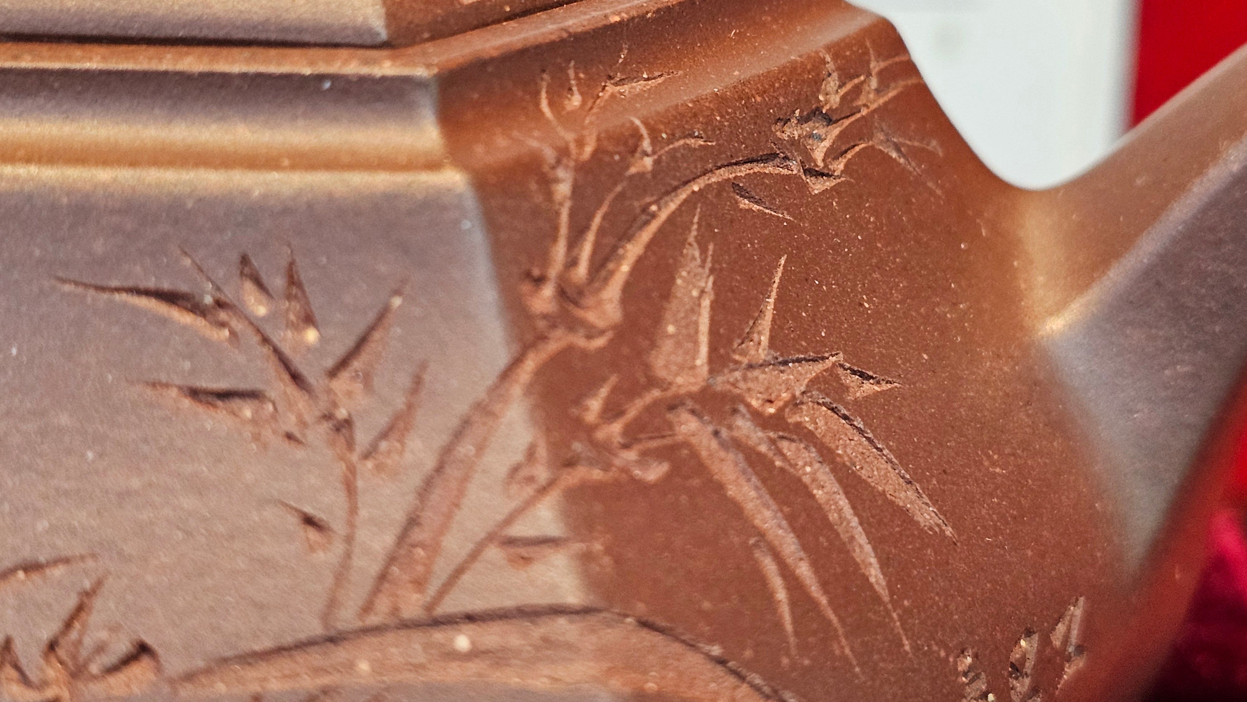 《六方半月》"Liu Fang Ban Yue", 289.3ml, "品茗却在香醇外，此是人生一味禅" and Bamboo engraving, Di Cao Qing Zi Ni 底槽青紫泥, by L2A Senior Consummate Artist Yuan Hui 袁辉 ~ Congratulations to Mr J.G., 0150hrs 20th July 2025! New South Wales, Australia🇦🇺!