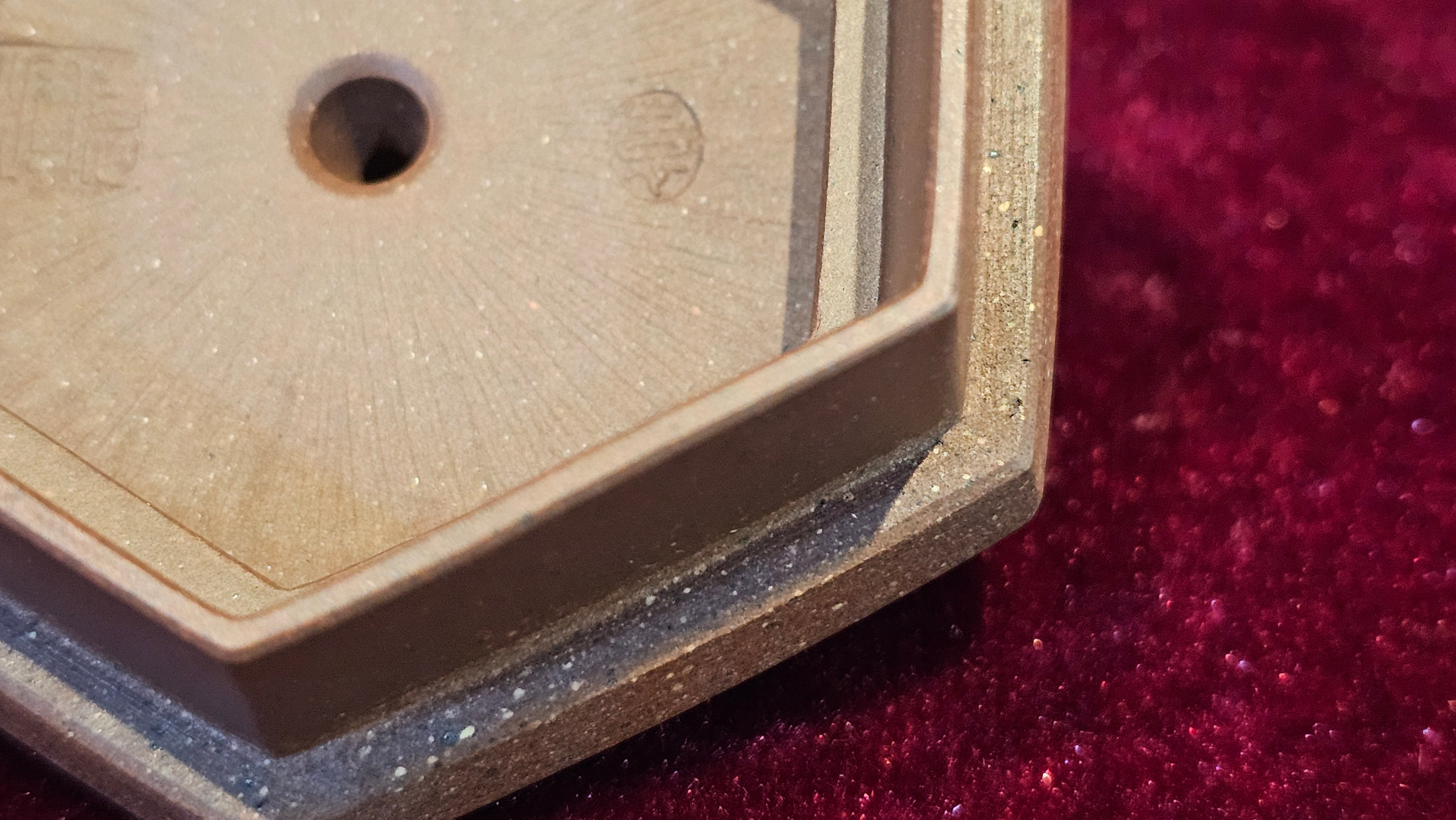 《六方半月》"Liu Fang Ban Yue", 289.3ml, "品茗却在香醇外，此是人生一味禅" and Bamboo engraving, Di Cao Qing Zi Ni 底槽青紫泥, by L2A Senior Consummate Artist Yuan Hui 袁辉 ~ Congratulations to Mr J.G., 0150hrs 20th July 2025! New South Wales, Australia🇦🇺!