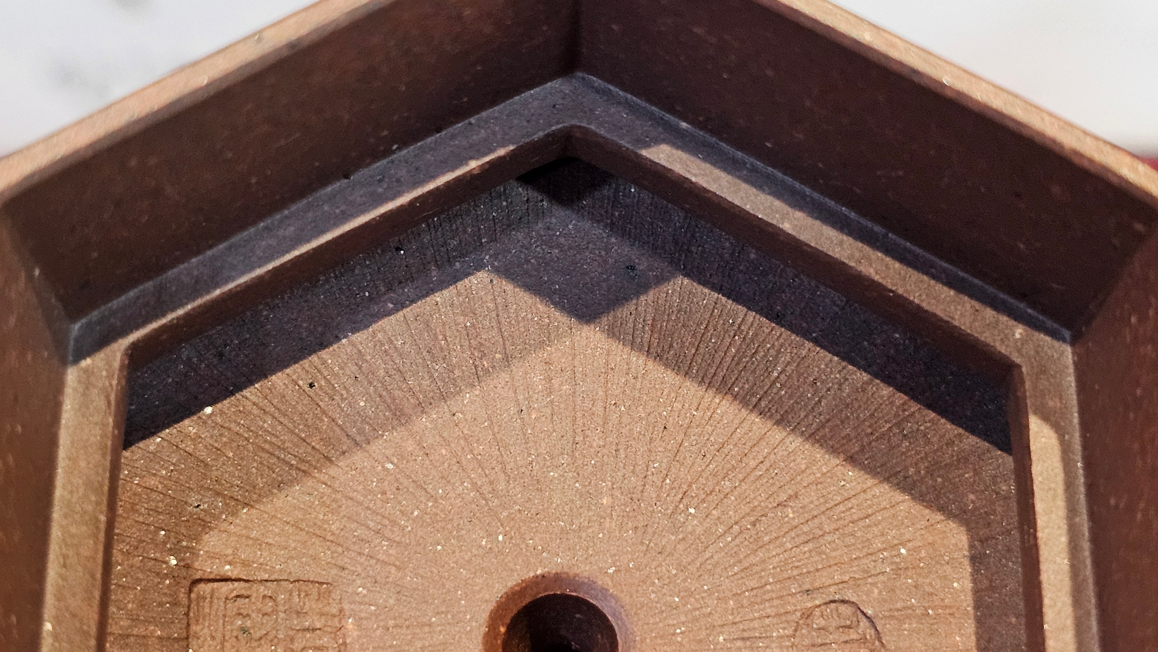 《六方半月》"Liu Fang Ban Yue", 289.3ml, "品茗却在香醇外，此是人生一味禅" and Bamboo engraving, Di Cao Qing Zi Ni 底槽青紫泥, by L2A Senior Consummate Artist Yuan Hui 袁辉 ~ Congratulations to Mr J.G., 0150hrs 20th July 2025! New South Wales, Australia🇦🇺!