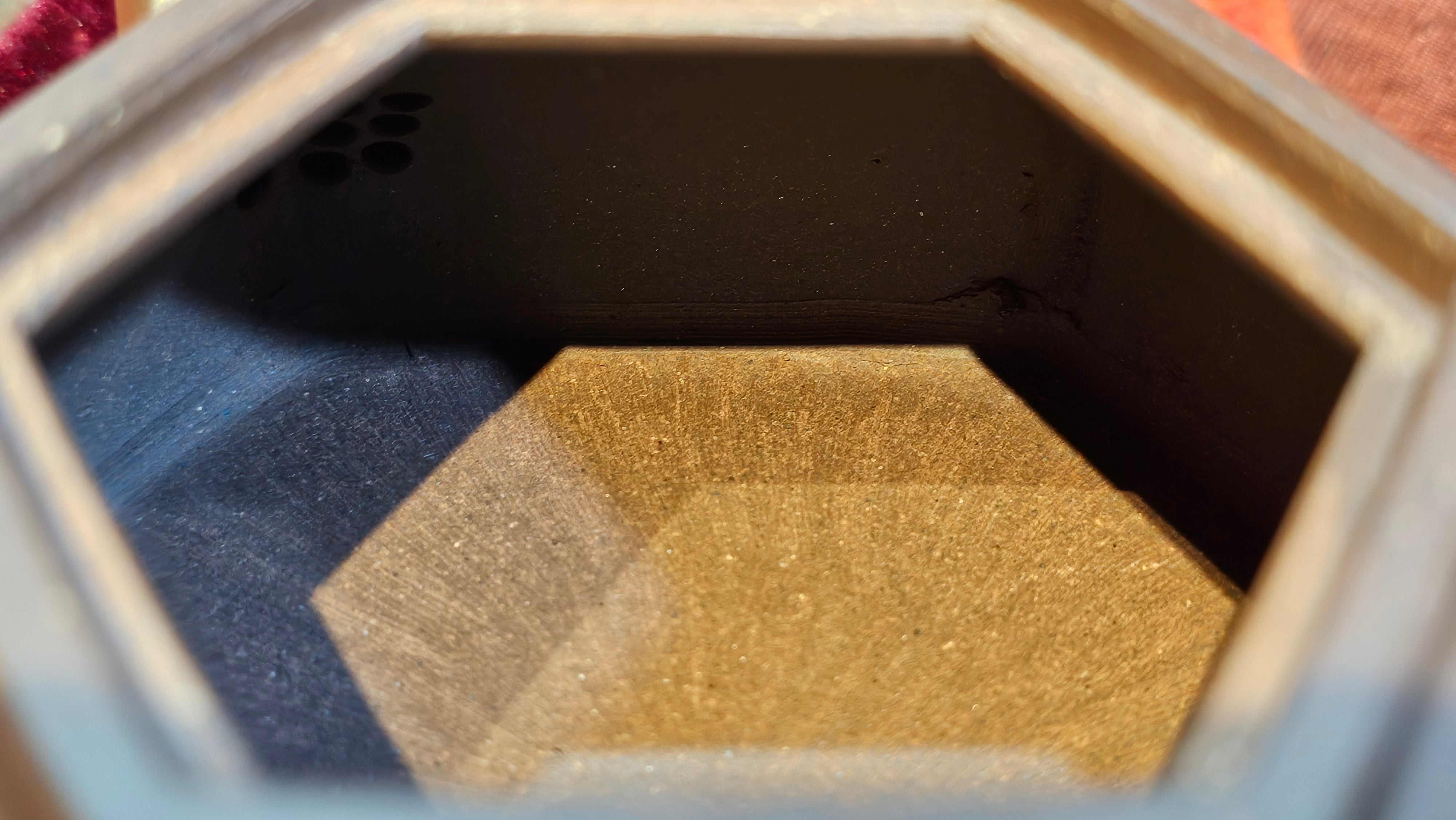 《六方半月》"Liu Fang Ban Yue", 289.3ml, "品茗却在香醇外，此是人生一味禅" and Bamboo engraving, Di Cao Qing Zi Ni 底槽青紫泥, by L2A Senior Consummate Artist Yuan Hui 袁辉 ~ Congratulations to Mr J.G., 0150hrs 20th July 2025! New South Wales, Australia🇦🇺!