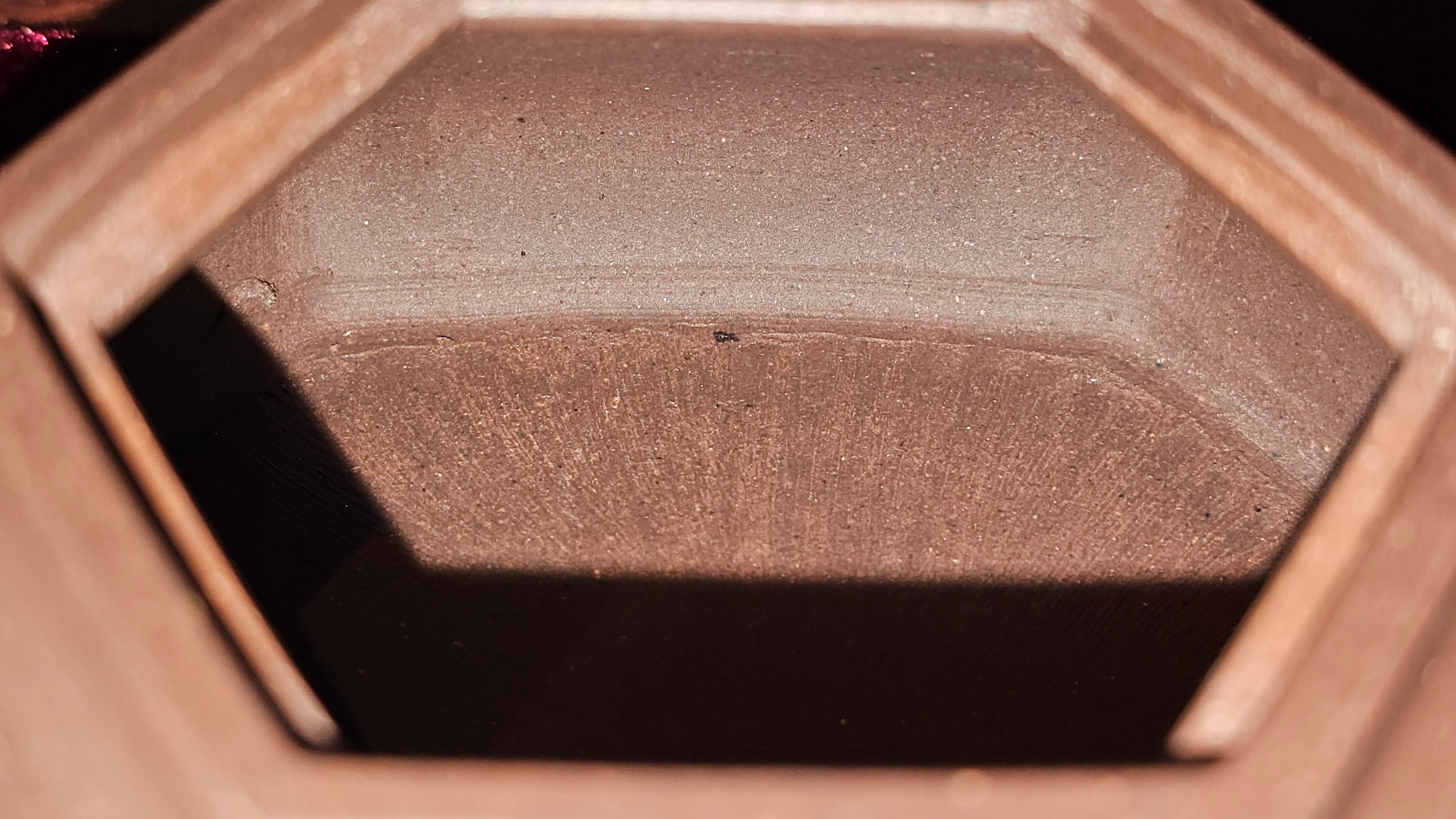 《六方半月》"Liu Fang Ban Yue", 289.3ml, "品茗却在香醇外，此是人生一味禅" and Bamboo engraving, Di Cao Qing Zi Ni 底槽青紫泥, by L2A Senior Consummate Artist Yuan Hui 袁辉 ~ Congratulations to Mr J.G., 0150hrs 20th July 2025! New South Wales, Australia🇦🇺!