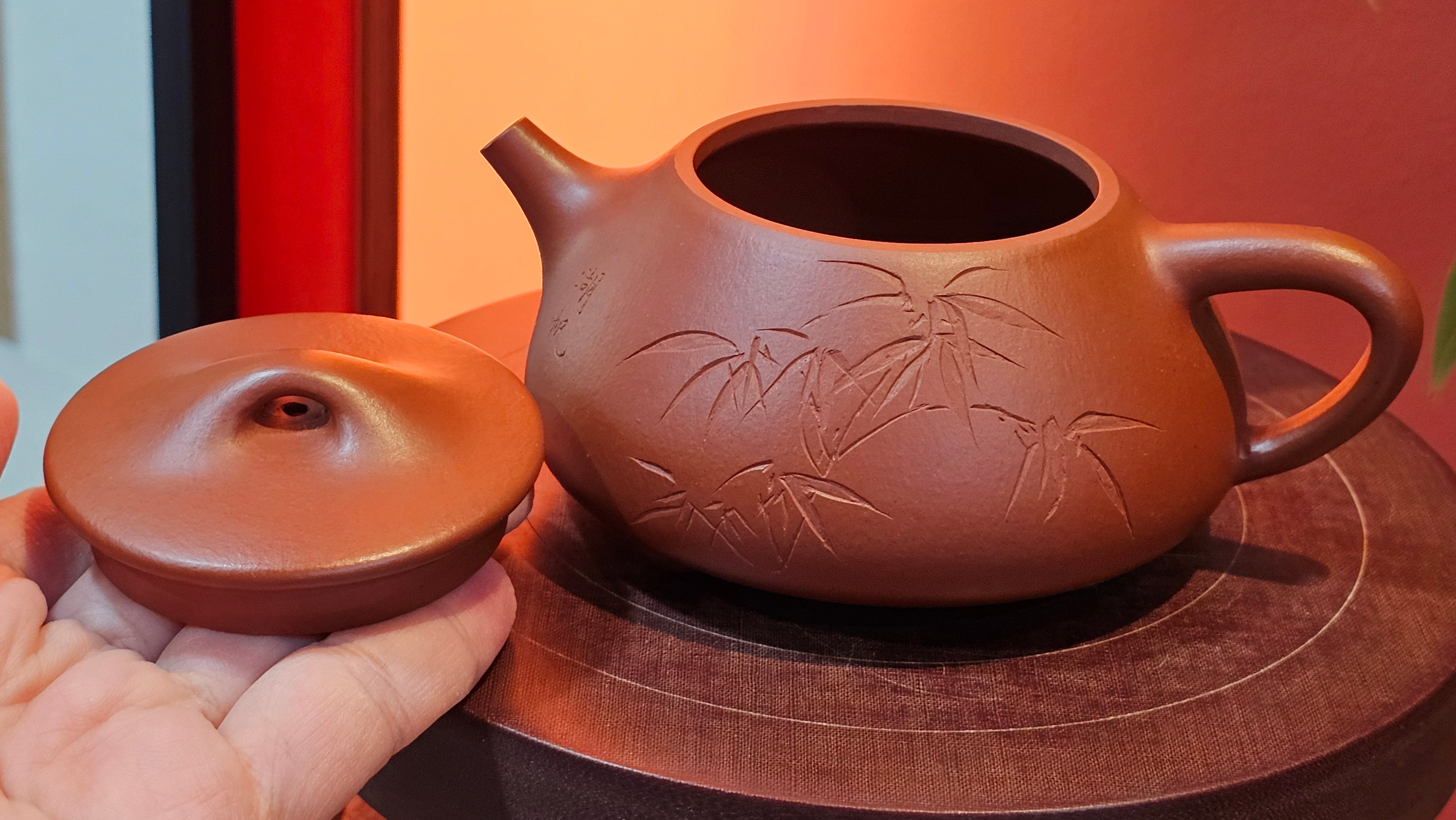 Jing Zhou Shi Piao 景舟石瓢, 280.7ml, Xiao Mei Yao Zhu Ni 小煤窑朱泥, by Craftsman Wang Xing 王兴, Engraving by Craftsman Yi De Shu 一德书 ~ !Congratulations to Mr J.R., 1306hrs 20th July 2025, Portland, OR!