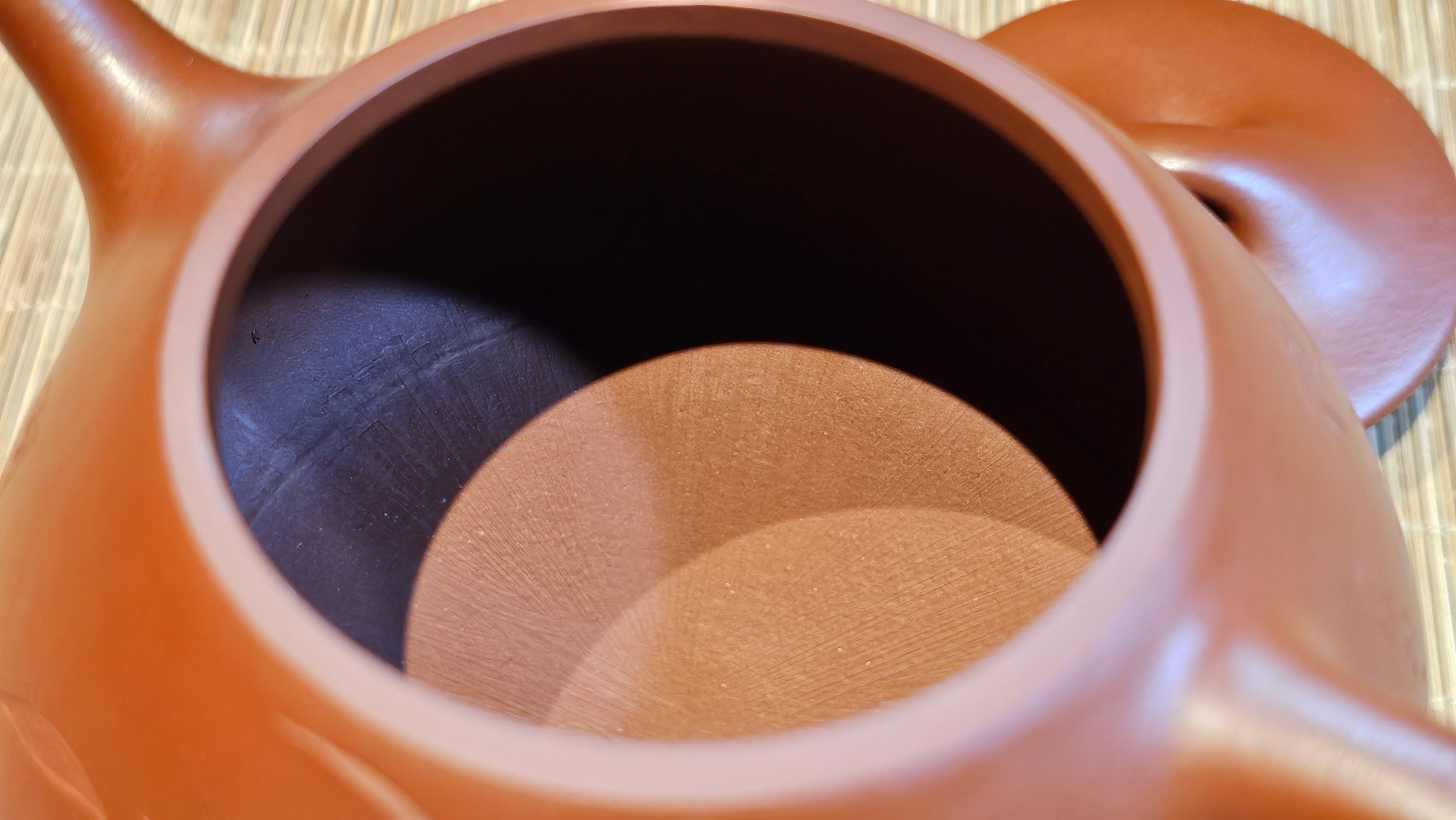 Jing Zhou Shi Piao 景舟石瓢, 280.7ml, Xiao Mei Yao Zhu Ni 小煤窑朱泥, by Craftsman Wang Xing 王兴, Engraving by Craftsman Yi De Shu 一德书 ~ !Congratulations to Mr J.R., 1306hrs 20th July 2025, Portland, OR!