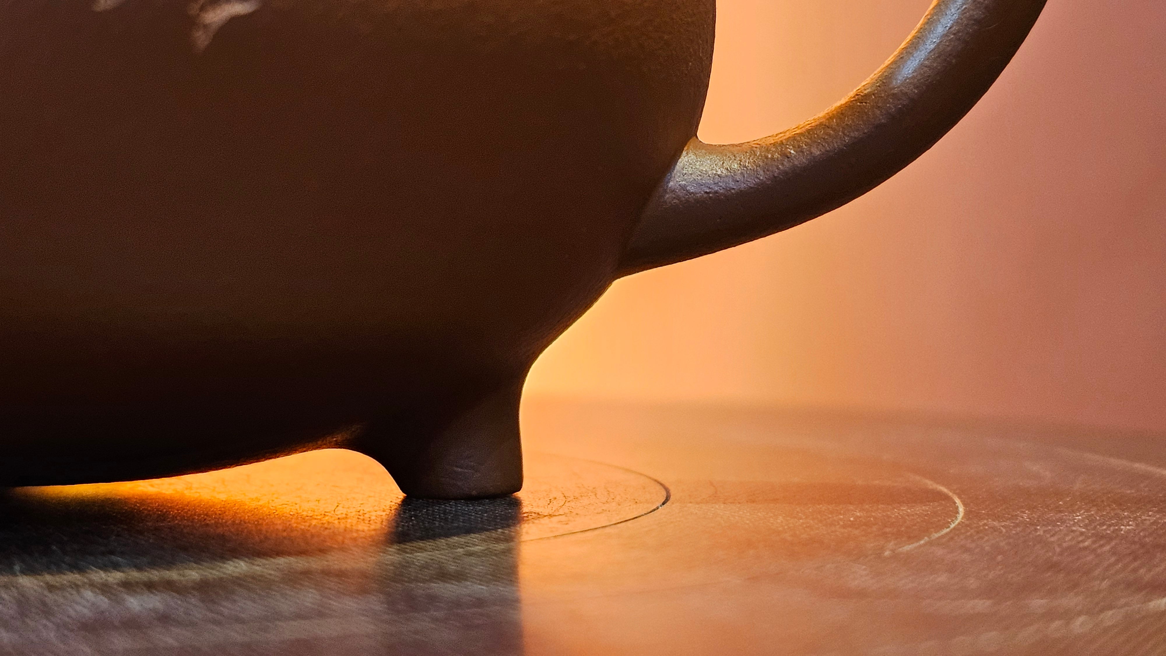 Meng Chen San Zu《孟臣三足》, 186.6ml, Xiao Hong Ni 小红泥, by our Craftsman Zhang Huan 张欢, Engraving by Craftsman Pe'eng Pe'eng 芃芃 ~ Congratulations!to Ms C.W., 1158hrs 20th July 2025, Sunnyvale, CA.