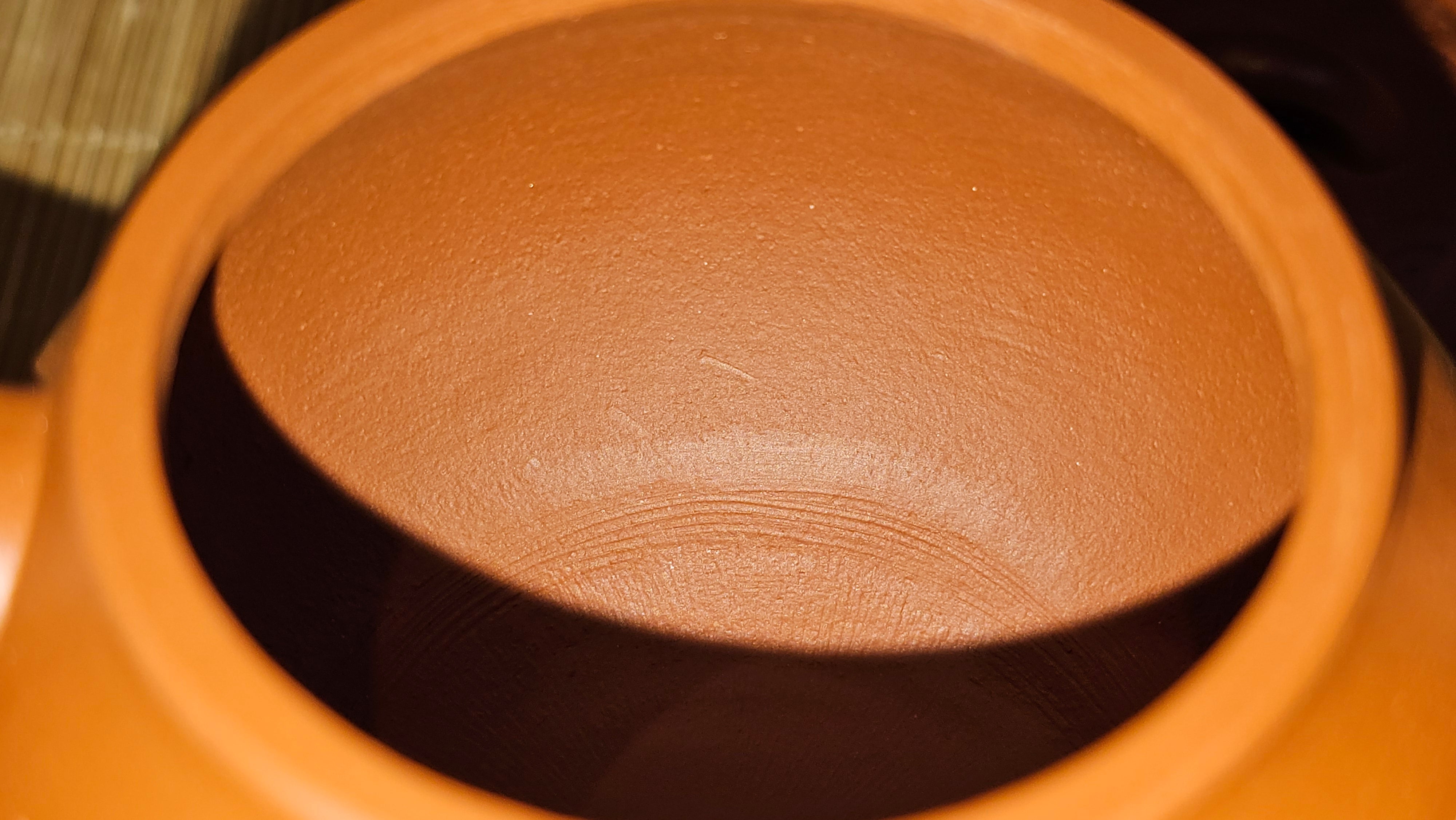 Meng Chen San Zu《孟臣三足》, 186.6ml, Xiao Hong Ni 小红泥, by our Craftsman Zhang Huan 张欢, Engraving by Craftsman Pe'eng Pe'eng 芃芃 ~ Congratulations!to Ms C.W., 1158hrs 20th July 2025, Sunnyvale, CA.