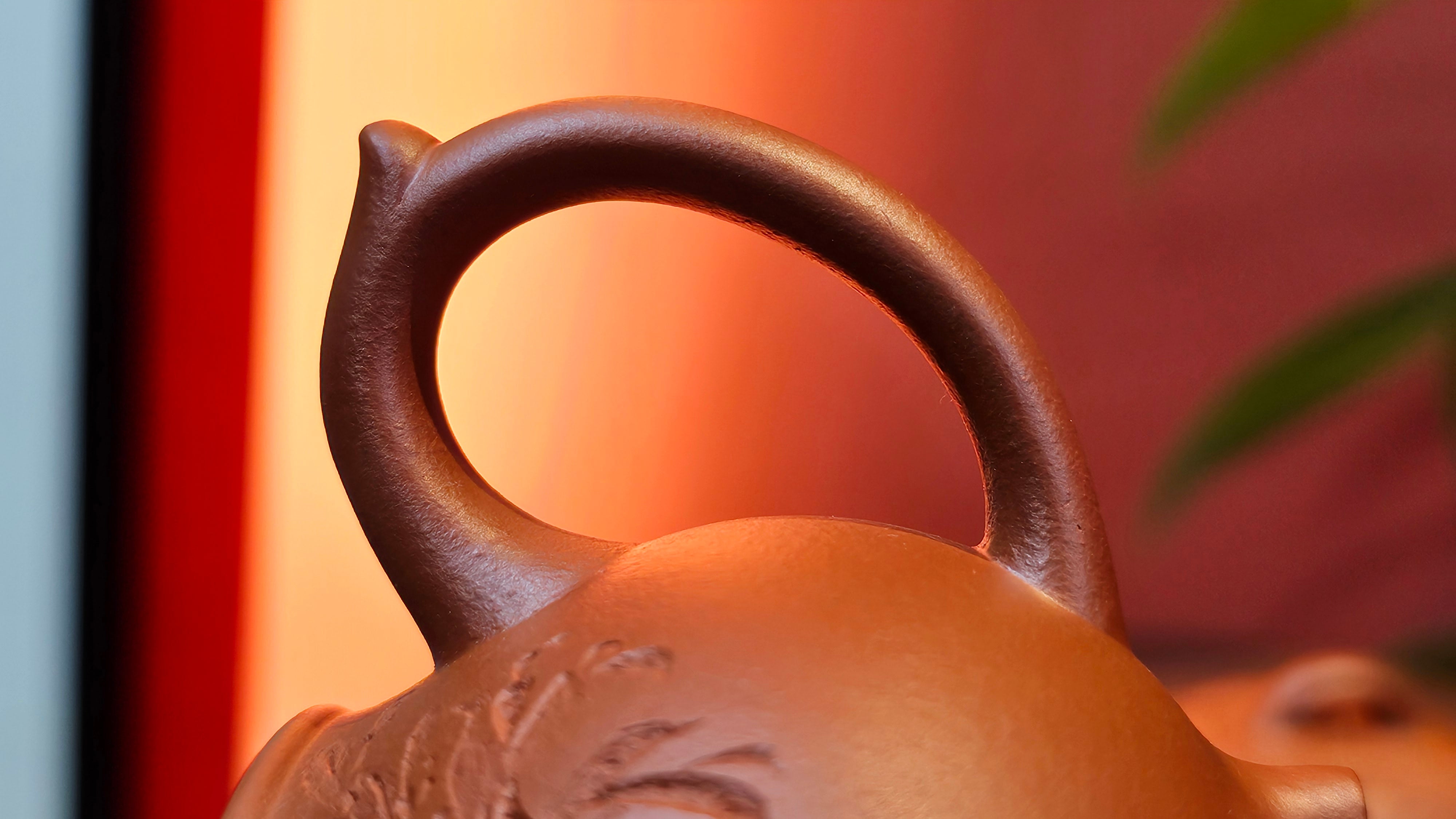 Meng Chen San Zu《孟臣三足》, 186.6ml, Xiao Hong Ni 小红泥, by our Craftsman Zhang Huan 张欢, Engraving by Craftsman Pe'eng Pe'eng 芃芃 ~ Congratulations!to Ms C.W., 1158hrs 20th July 2025, Sunnyvale, CA.