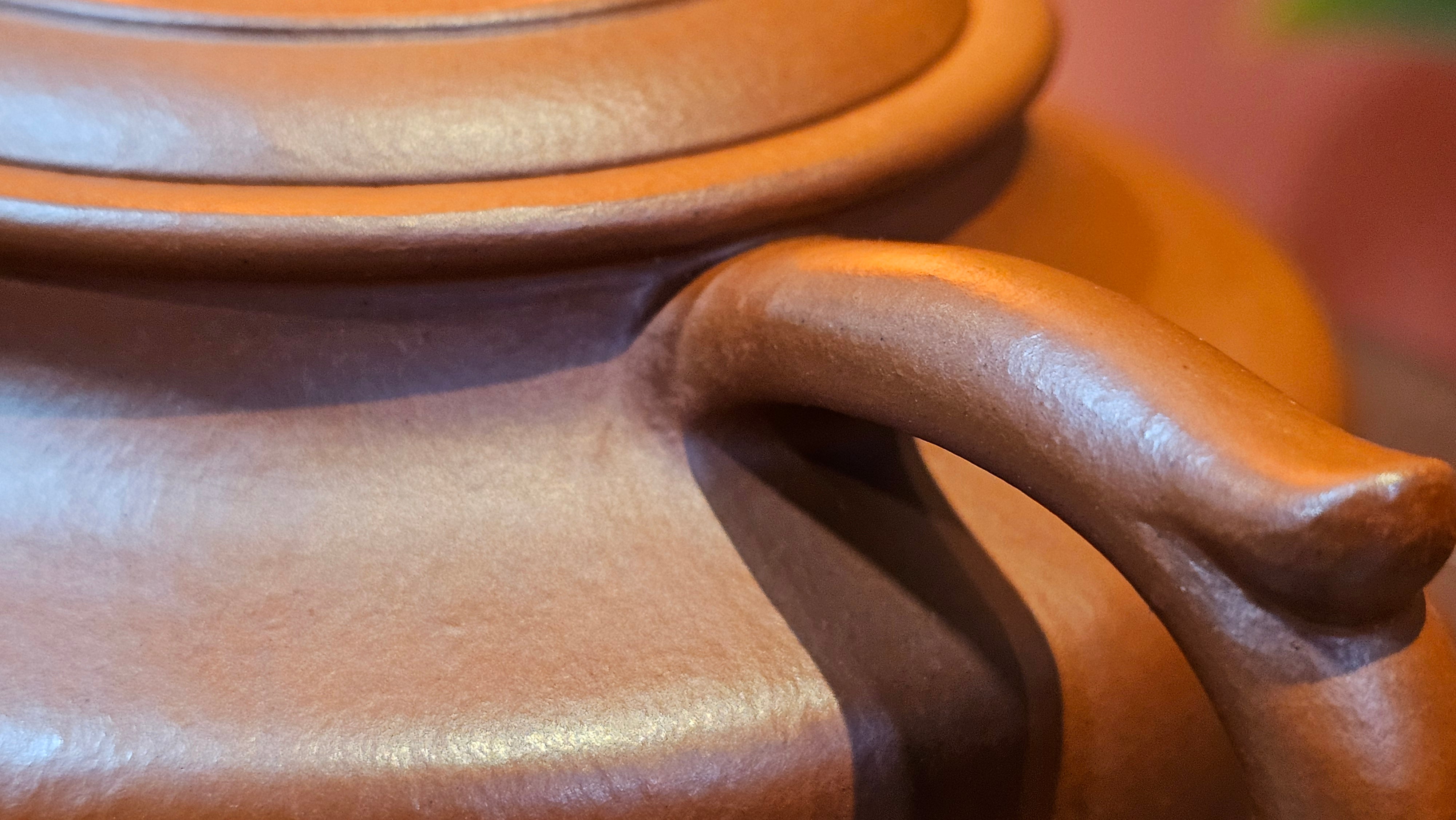 Hua Ting 华庭, 206.8ml (complex, large: 14cm long, 10cm wide), Xiao Mei Yao Zhu Ni 小煤窑朱泥,  by Craftsman Chen Yue Fei 陈跃飞, Engraving by Craftsman Yi De Shu 一德书 ~ Congratulations to Mr A.R.!, 1714hrs 21st July 2025, Talent!OR.