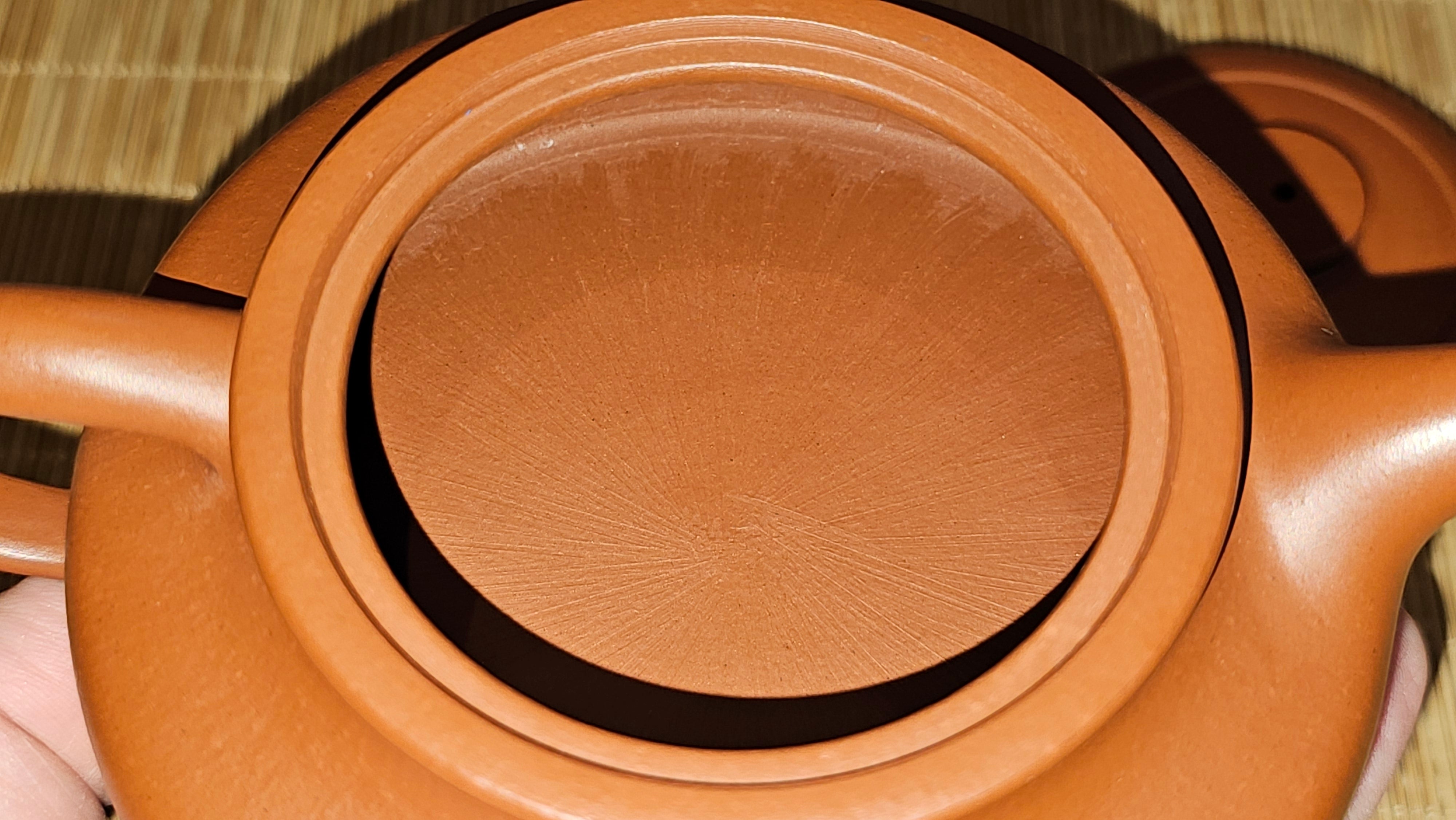 Hua Ting 华庭, 206.8ml (complex, large: 14cm long, 10cm wide), Xiao Mei Yao Zhu Ni 小煤窑朱泥,  by Craftsman Chen Yue Fei 陈跃飞, Engraving by Craftsman Yi De Shu 一德书 ~ Congratulations to Mr A.R.!, 1714hrs 21st July 2025, Talent!OR.