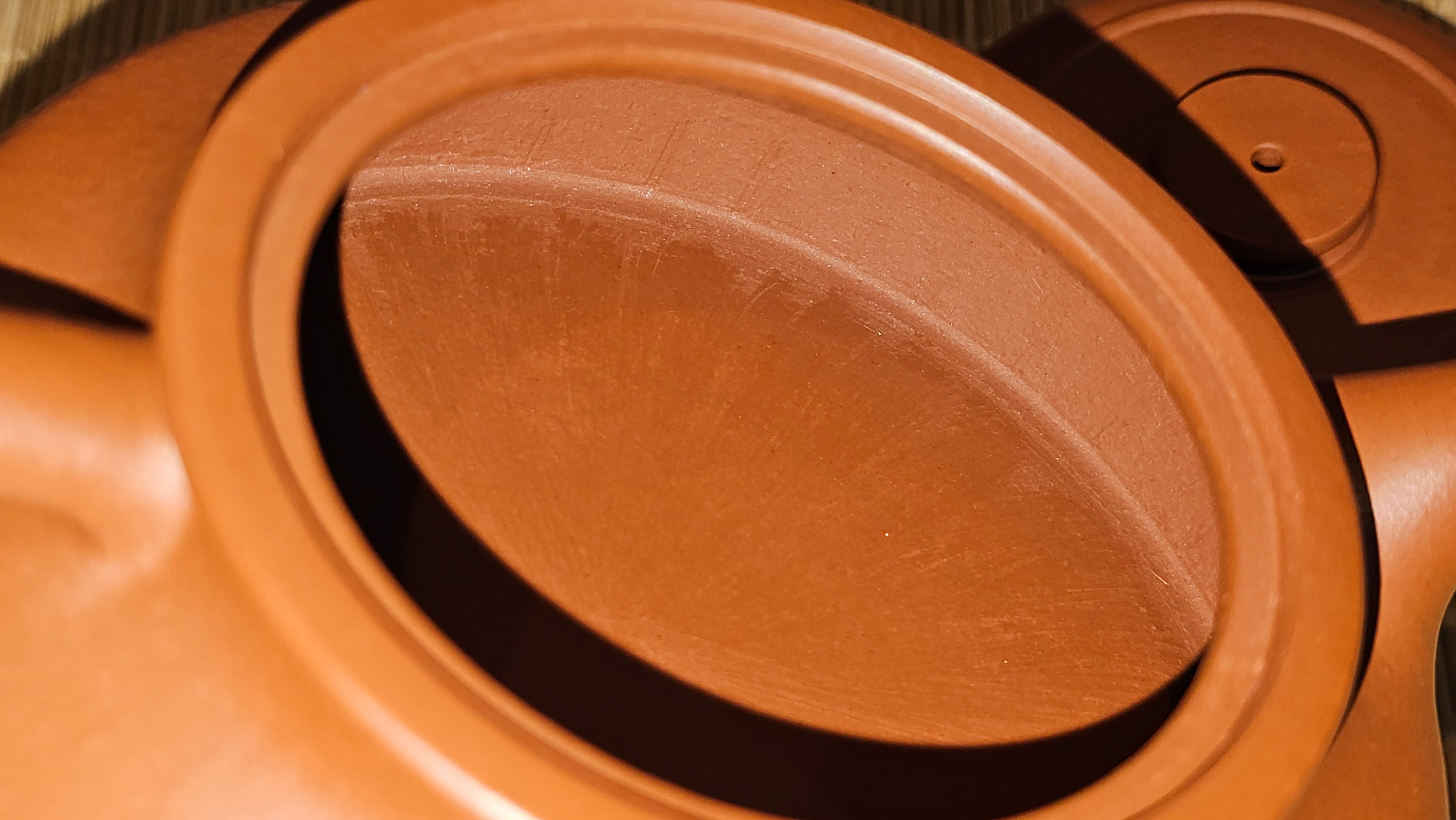 Hua Ting 华庭, 206.8ml (complex, large: 14cm long, 10cm wide), Xiao Mei Yao Zhu Ni 小煤窑朱泥,  by Craftsman Chen Yue Fei 陈跃飞, Engraving by Craftsman Yi De Shu 一德书 ~ Congratulations to Mr A.R.!, 1714hrs 21st July 2025, Talent!OR.