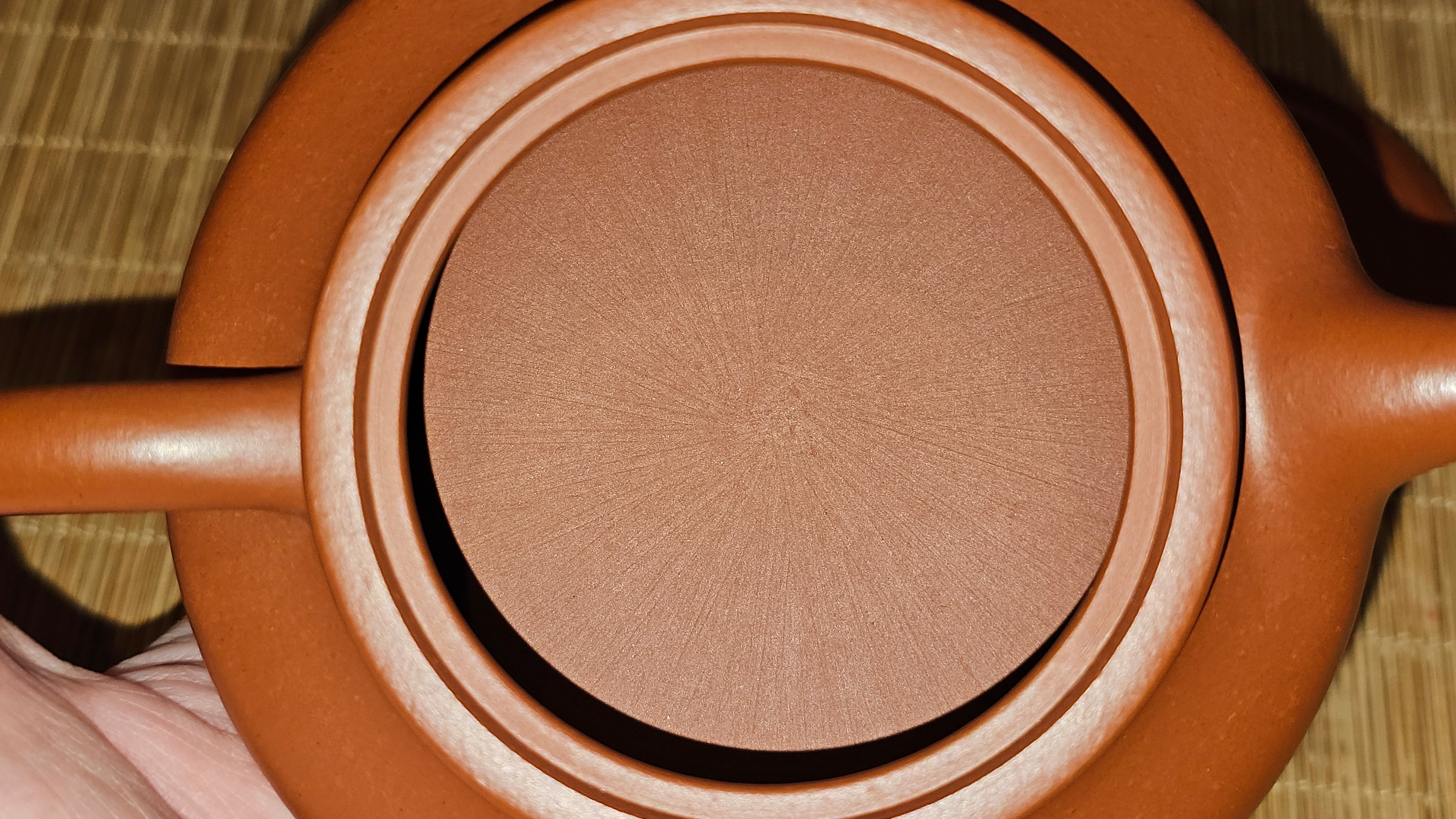 Hua Ting 华庭, 206.8ml (complex, large: 14cm long, 10cm wide), Xiao Mei Yao Zhu Ni 小煤窑朱泥,  by Craftsman Chen Yue Fei 陈跃飞, Engraving by Craftsman Yi De Shu 一德书 ~ Congratulations to Mr A.R.!, 1714hrs 21st July 2025, Talent!OR.