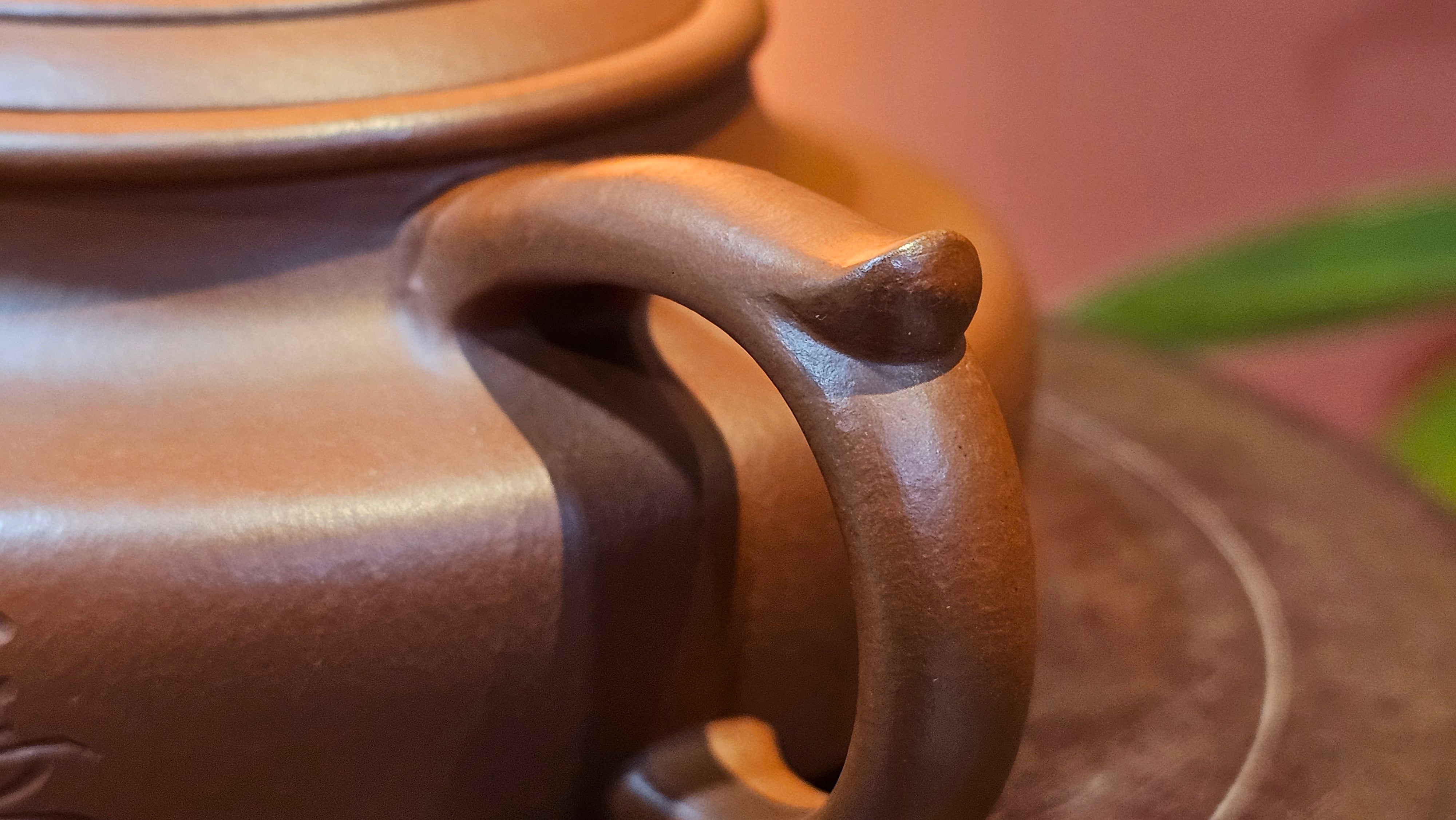 Hua Ting 华庭, 202.3ml (complex, large: 14cm long, 10cm wide), Xiao Mei Yao Zhu Ni 小煤窑朱泥,  by Craftsman Chen Yue Fei 陈跃飞, Engraving by Craftsman Yi De Shu 一德书 ~ Congratulations!to Mr B.H.S! 1627hrs 28th July 2025, Jakarta, Indonesia🇮🇩.