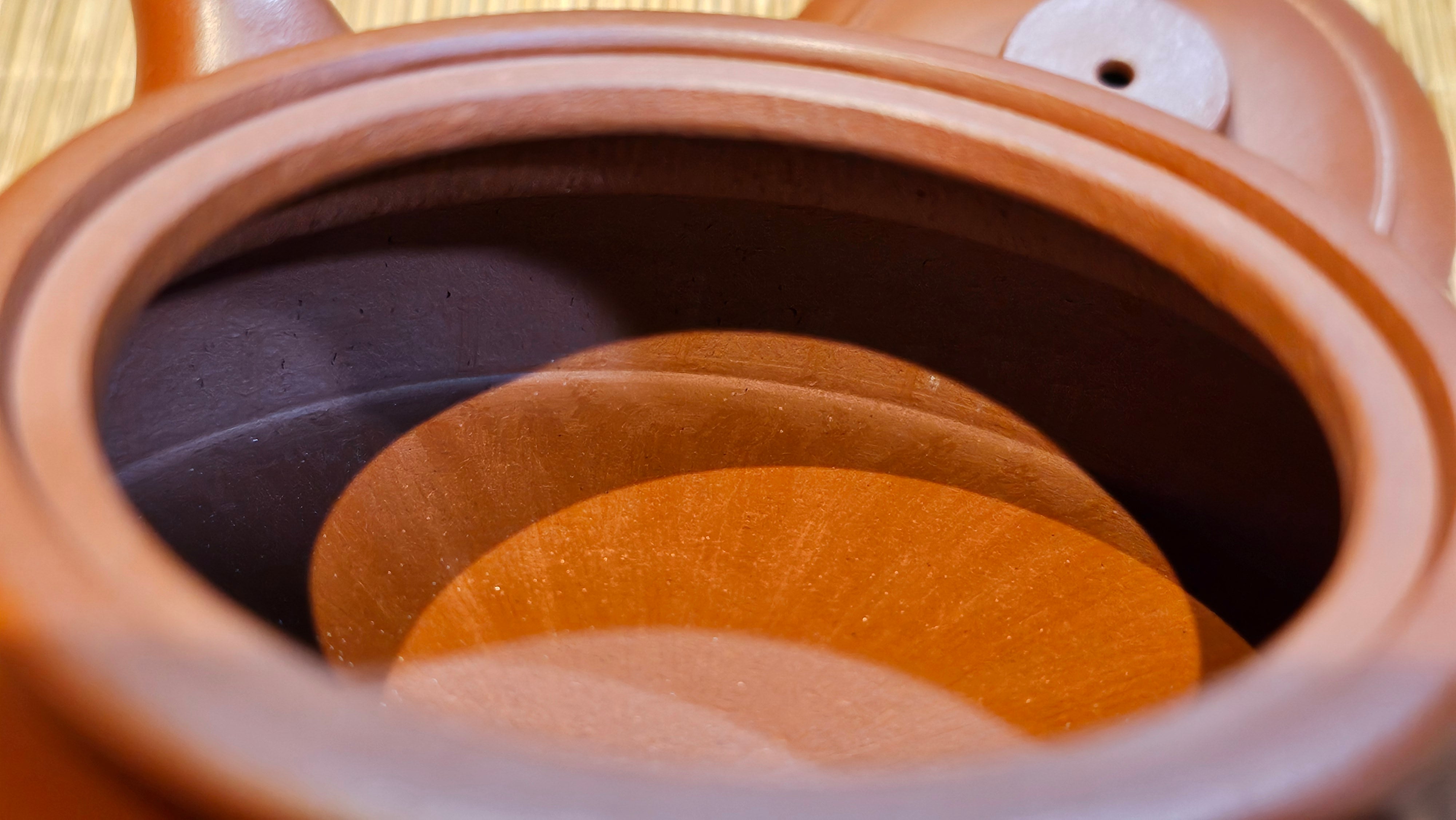 Hua Ting 华庭, 202.3ml (complex, large: 14cm long, 10cm wide), Xiao Mei Yao Zhu Ni 小煤窑朱泥,  by Craftsman Chen Yue Fei 陈跃飞, Engraving by Craftsman Yi De Shu 一德书 ~ Congratulations!to Mr B.H.S! 1627hrs 28th July 2025, Jakarta, Indonesia🇮🇩.