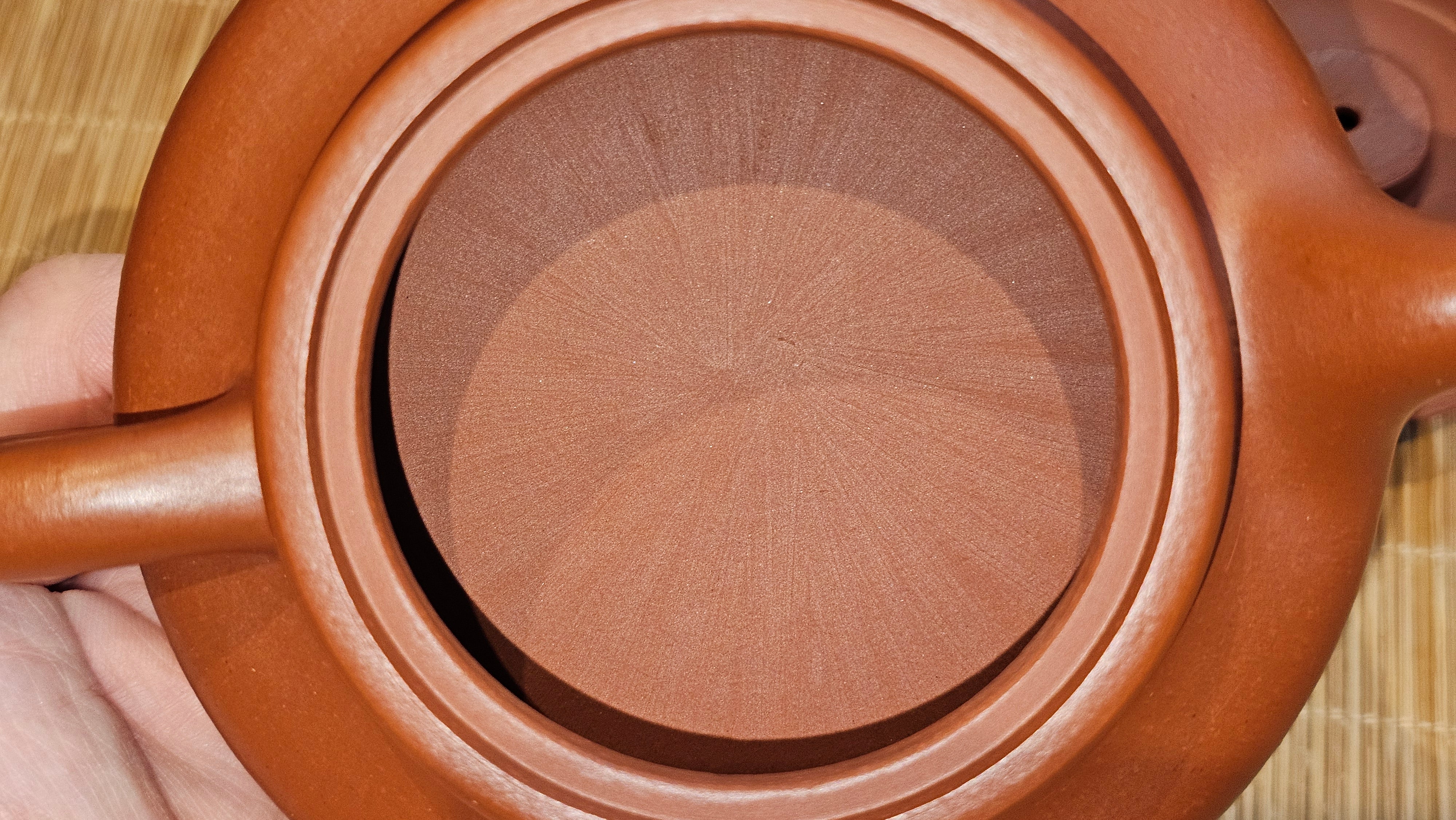 Hua Ting 华庭, 202.3ml (complex, large: 14cm long, 10cm wide), Xiao Mei Yao Zhu Ni 小煤窑朱泥,  by Craftsman Chen Yue Fei 陈跃飞, Engraving by Craftsman Yi De Shu 一德书 ~ Congratulations!to Mr B.H.S! 1627hrs 28th July 2025, Jakarta, Indonesia🇮🇩.