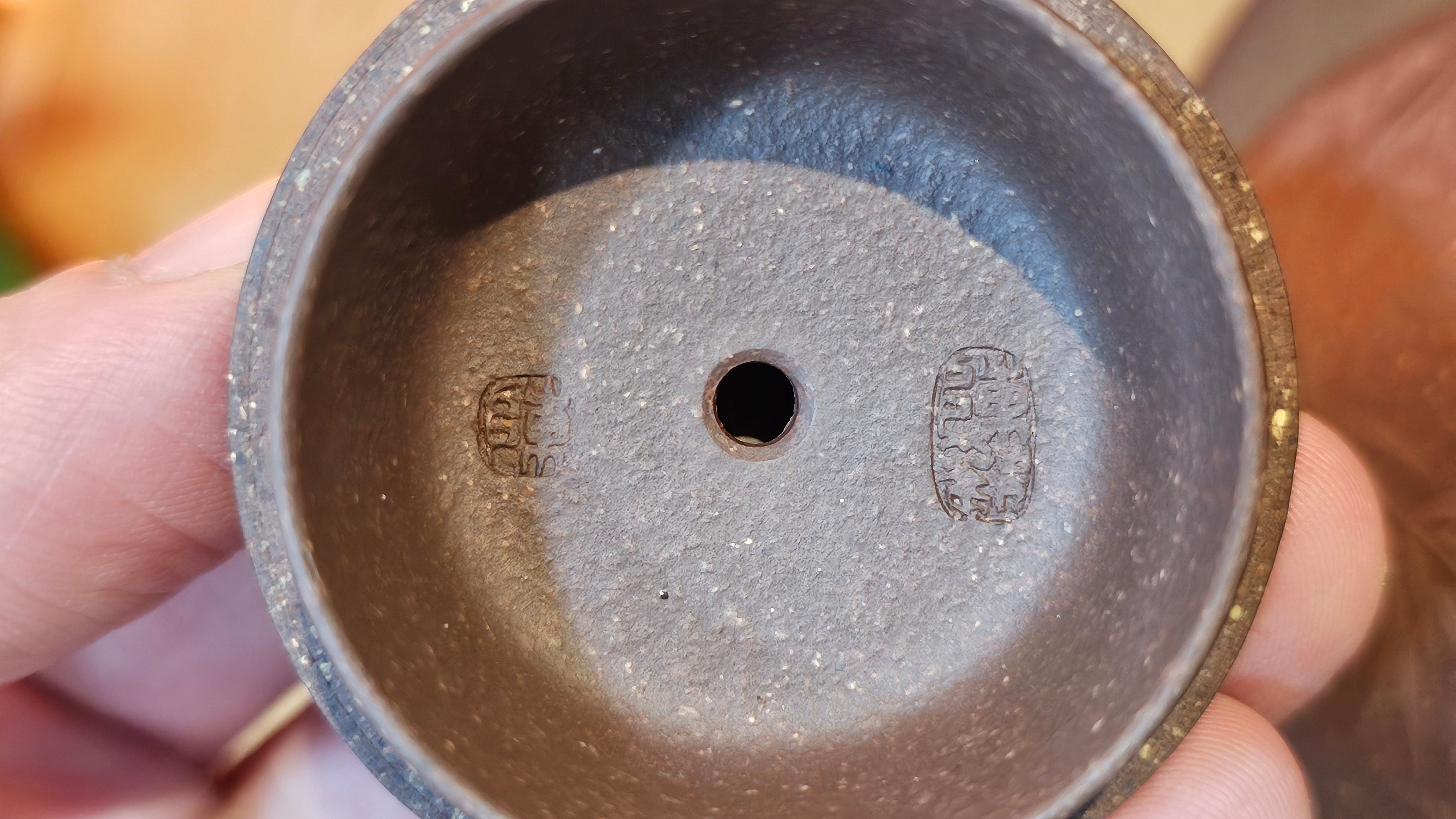 Shi Piao 石瓢 (Zi Ye Shi Piao), 191.1ml, Craftsman Yun Shen 云深 performing *EXQUISITE WHOLE-BODY Clay Sculpting 泥绘 of Plum Blossoms 梅花*, pot by Craftsman Chen Huan 陈欢; Lao Zi Ni 老紫泥 ~ Congratulations to Mr C.L.! 2046hrs 26th August 2025, Chicago! IL!