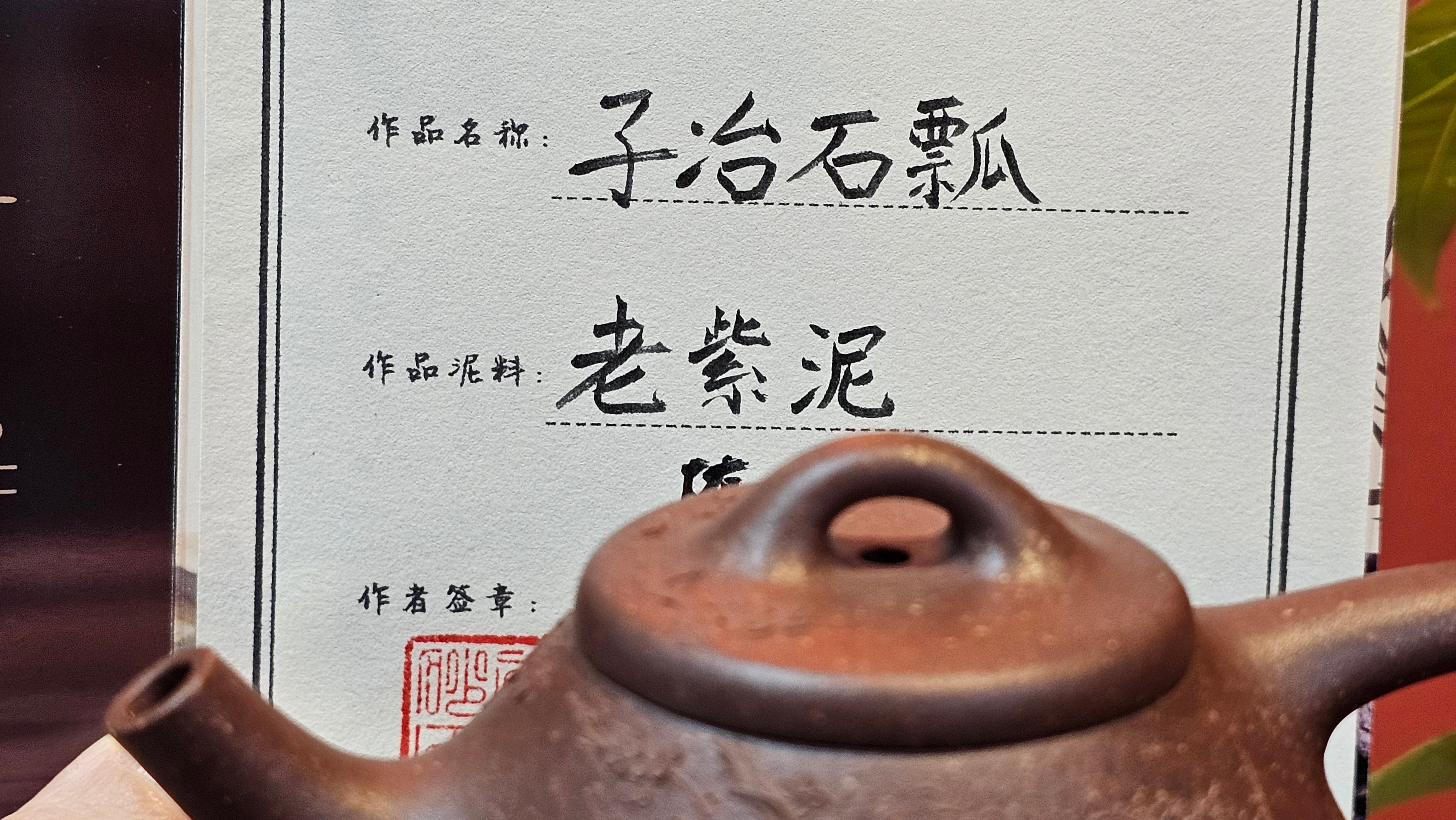 Shi Piao 石瓢 (Zi Ye Shi Piao), 191.1ml, Craftsman Yun Shen 云深 performing *EXQUISITE WHOLE-BODY Clay Sculpting 泥绘 of Plum Blossoms 梅花*, pot by Craftsman Chen Huan 陈欢; Lao Zi Ni 老紫泥 ~ Congratulations to Mr C.L.! 2046hrs 26th August 2025, Chicago! IL!