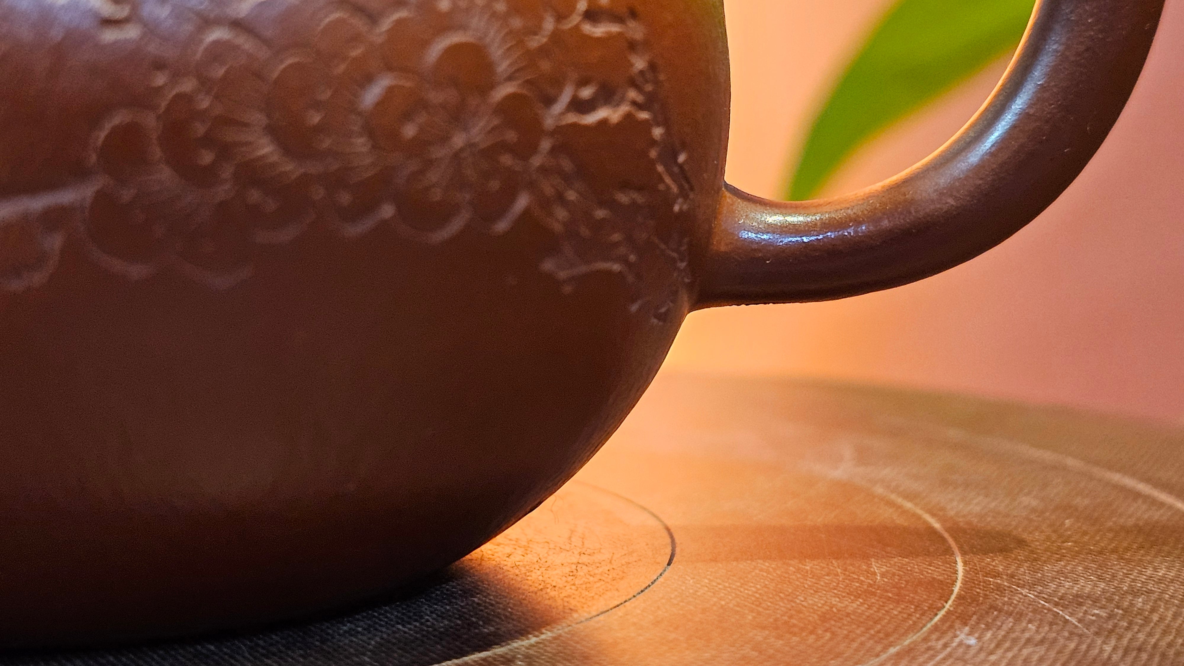 Li Xing 梨形, 177.5ml, Xiao Mei Yao Zhu Ni 小煤窑朱泥 by our Collaborative Craftsman Zhai Yi Yao 翟一耀, 梅花刻绘, Engraving of Plum Blossoms and Calligraphy, by Craftsman Yi De Shu 一德书 ~ Congratulations to!Mr A.K., 1226hrs 4th August 2025, Jabłonna! Poland🇵🇱.