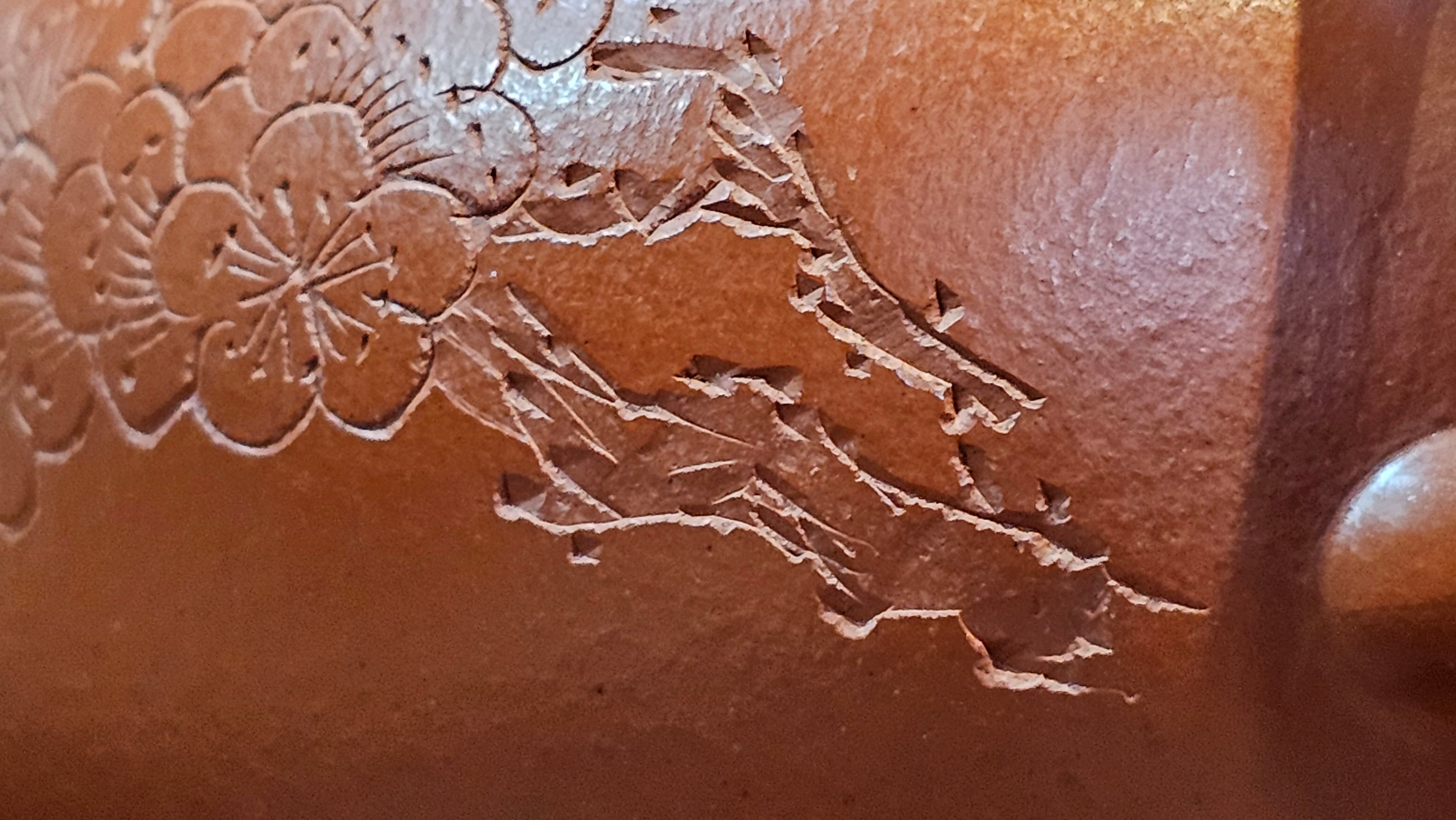 Li Xing 梨形, 177.5ml, Xiao Mei Yao Zhu Ni 小煤窑朱泥 by our Collaborative Craftsman Zhai Yi Yao 翟一耀, 梅花刻绘, Engraving of Plum Blossoms and Calligraphy, by Craftsman Yi De Shu 一德书 ~ Congratulations to!Mr A.K., 1226hrs 4th August 2025, Jabłonna! Poland🇵🇱.