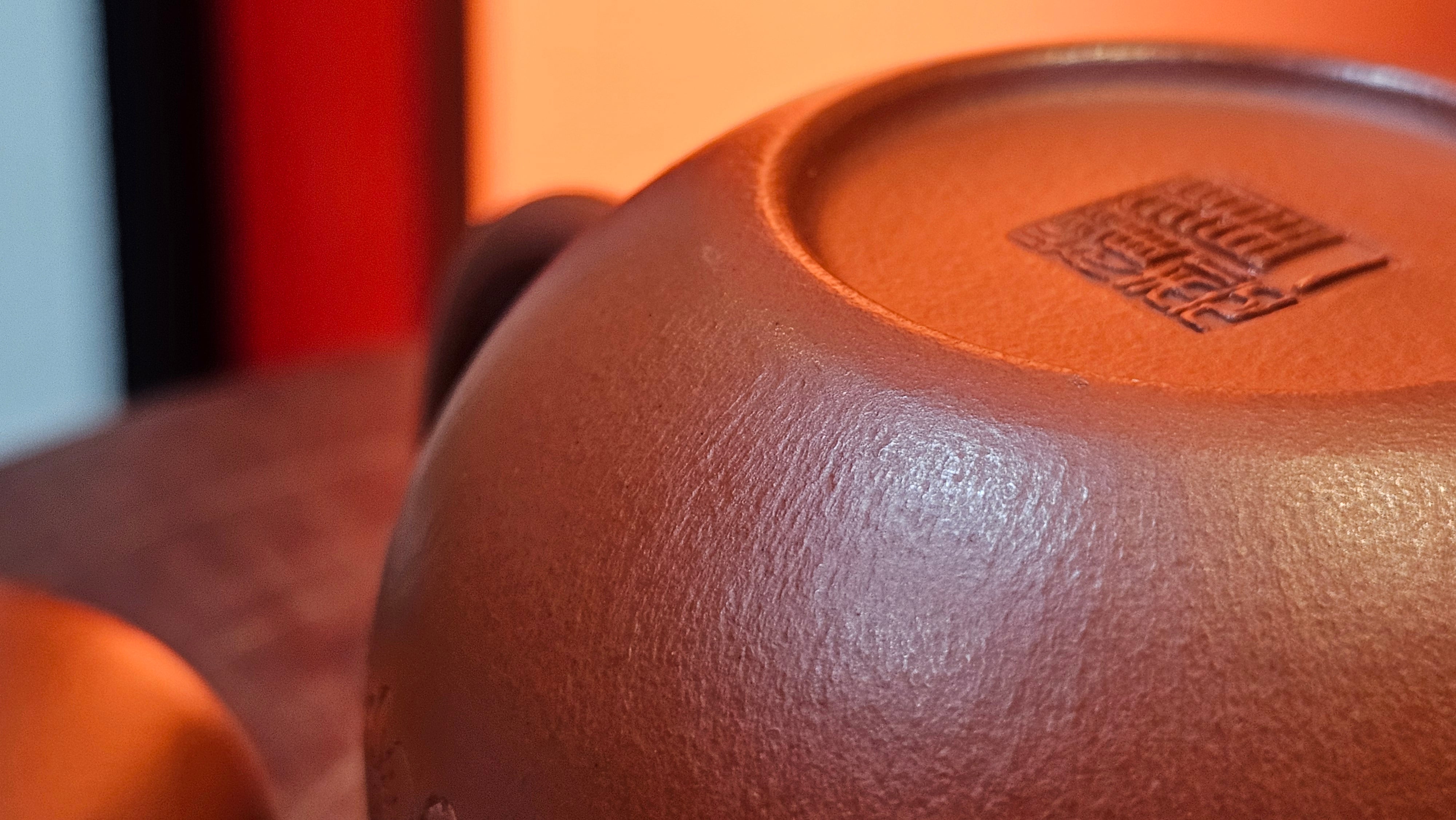 Li Xing 梨形, 177.5ml, Xiao Mei Yao Zhu Ni 小煤窑朱泥 by our Collaborative Craftsman Zhai Yi Yao 翟一耀, 梅花刻绘, Engraving of Plum Blossoms and Calligraphy, by Craftsman Yi De Shu 一德书 ~ Congratulations to!Mr A.K., 1226hrs 4th August 2025, Jabłonna! Poland🇵🇱.