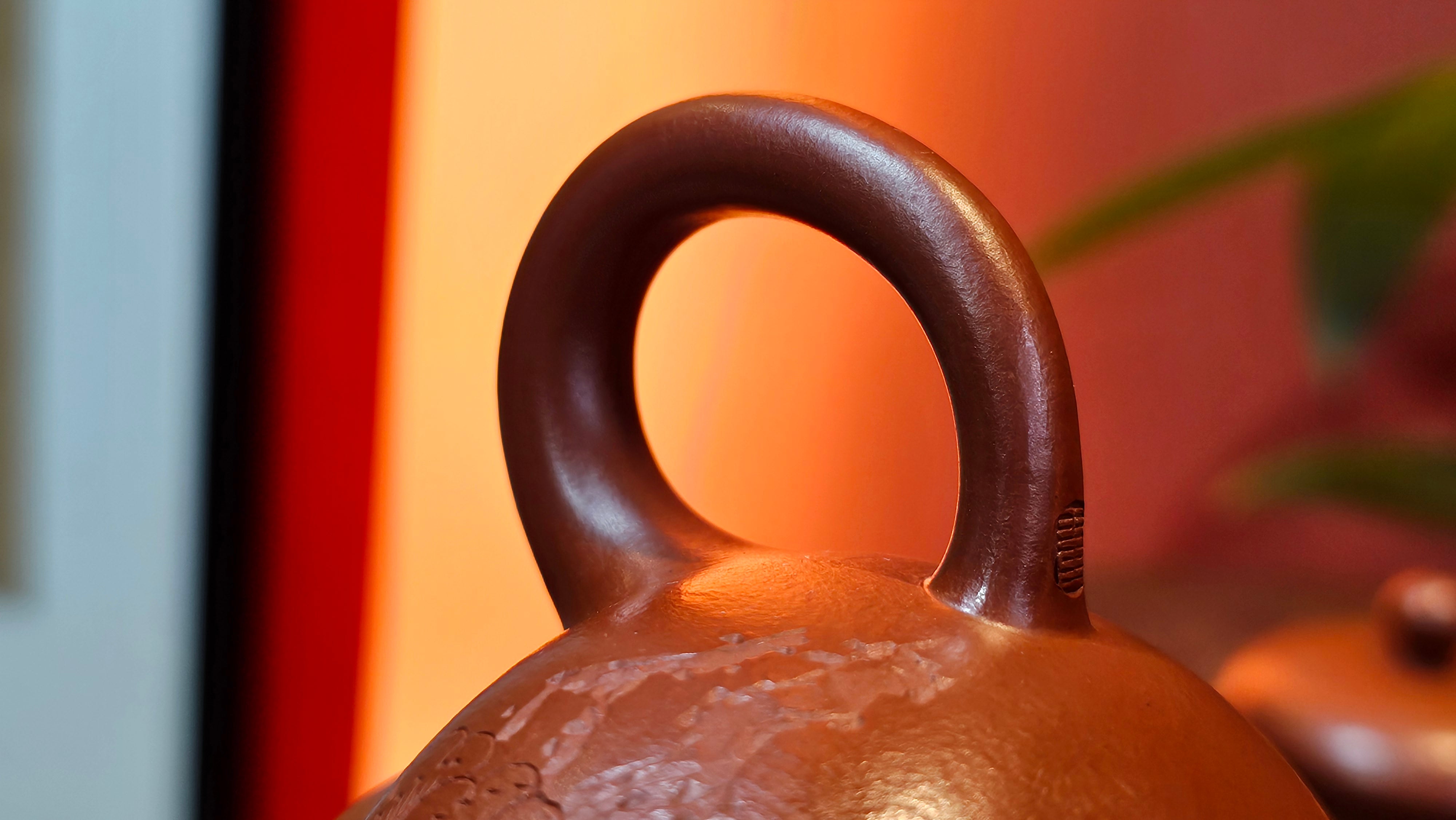 Li Xing 梨形, 177.5ml, Xiao Mei Yao Zhu Ni 小煤窑朱泥 by our Collaborative Craftsman Zhai Yi Yao 翟一耀, 梅花刻绘, Engraving of Plum Blossoms and Calligraphy, by Craftsman Yi De Shu 一德书 ~ Congratulations to!Mr A.K., 1226hrs 4th August 2025, Jabłonna! Poland🇵🇱.