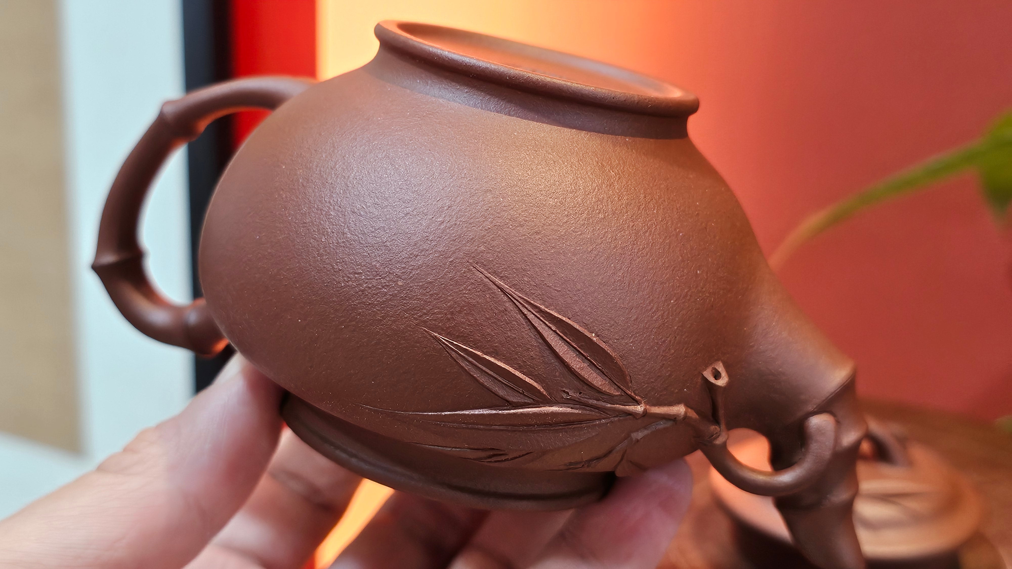 Zhu Bao Chun 竹报春, 229.3ml, Di Cao Qing Zi Ni 底槽青紫泥, by our Collaborative Craftsman Tu Xia Ying 屠暇英 ~ Congratulations to Mr K.F.! 1809hrs 3rd August 2025, Chamblee! GA.