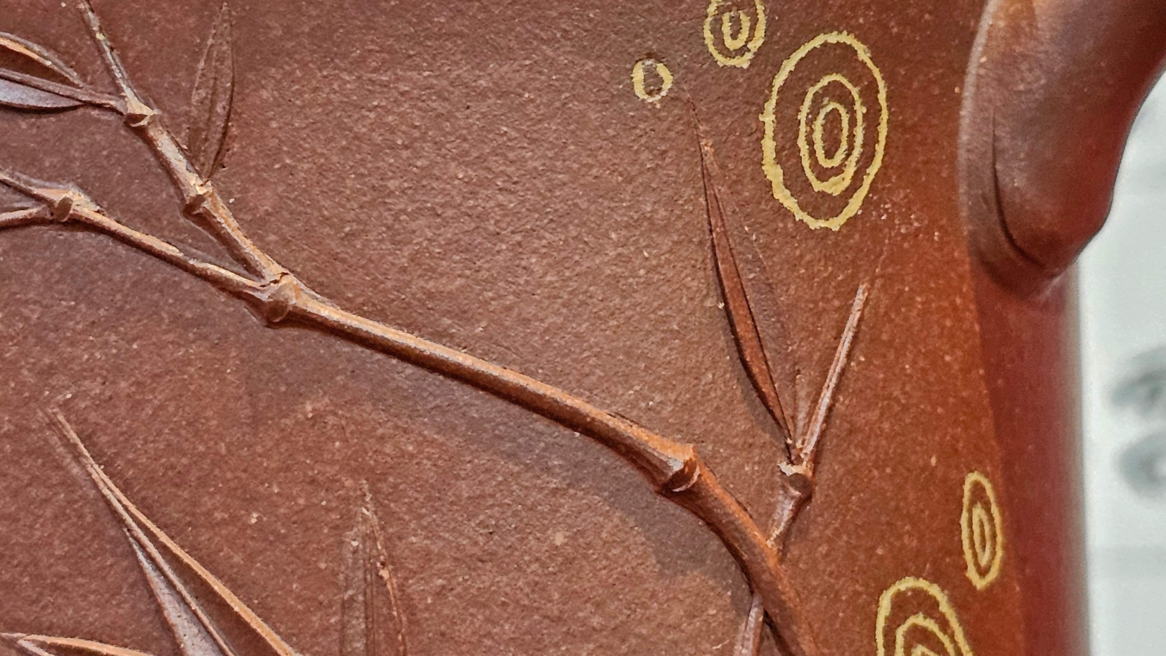 《湘妃竹段》"Xiang Fei Zhu Duan", 240.8ml, Di Cao Qing Zi Ni with Duan Ni Clay embellishments for the characteristic "Xiang Fei Bamboo" Patterns, by L4 Assoc Master Yu Chun Lei 俞春雷 ~ !Congratulations to Mr T.N., 1647hrs 3rd Aug 2025, Mississauga! Canada🇨🇦.