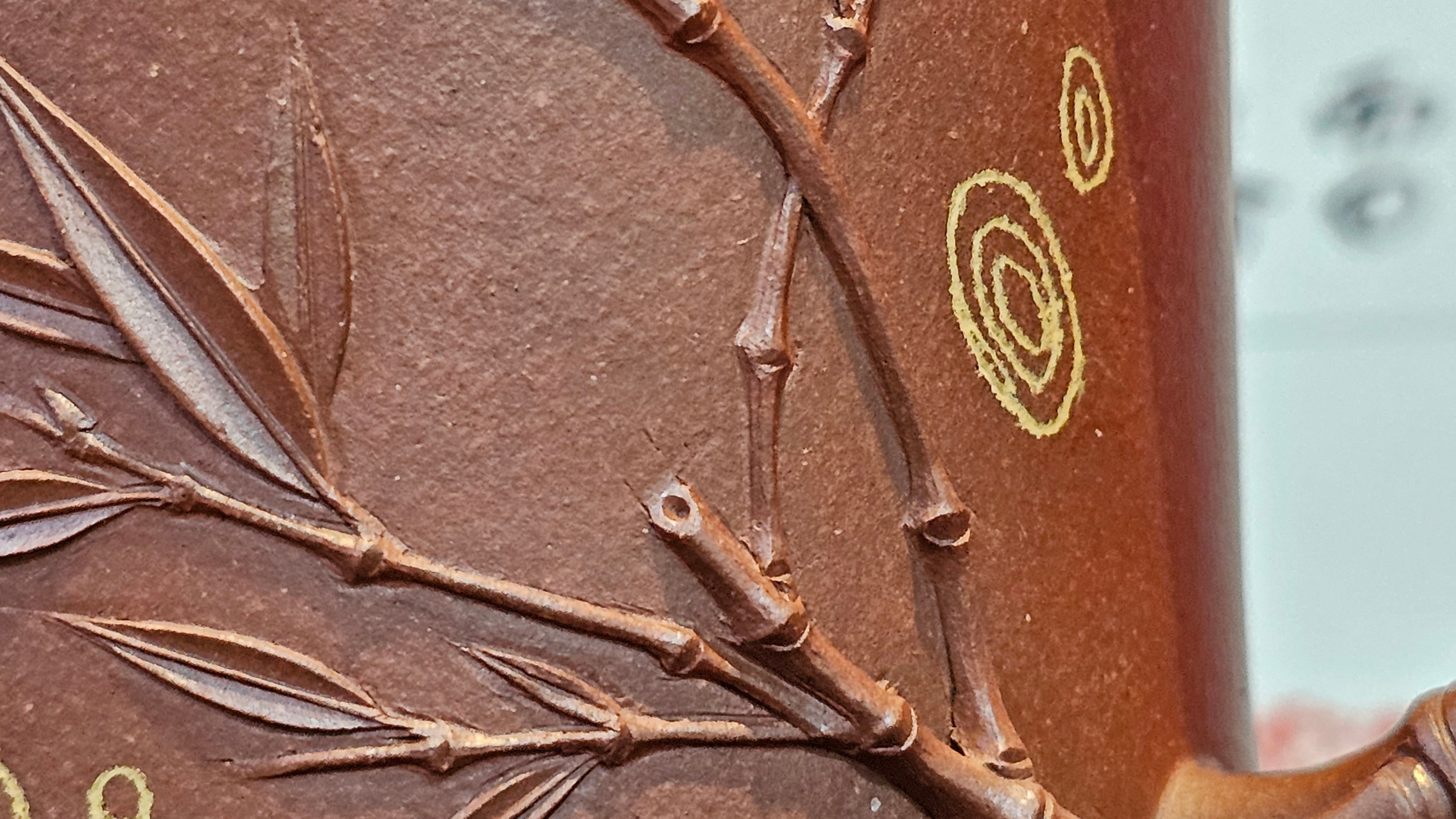 《湘妃竹段》"Xiang Fei Zhu Duan", 240.8ml, Di Cao Qing Zi Ni with Duan Ni Clay embellishments for the characteristic "Xiang Fei Bamboo" Patterns, by L4 Assoc Master Yu Chun Lei 俞春雷 ~ !Congratulations to Mr T.N., 1647hrs 3rd Aug 2025, Mississauga! Canada🇨🇦.