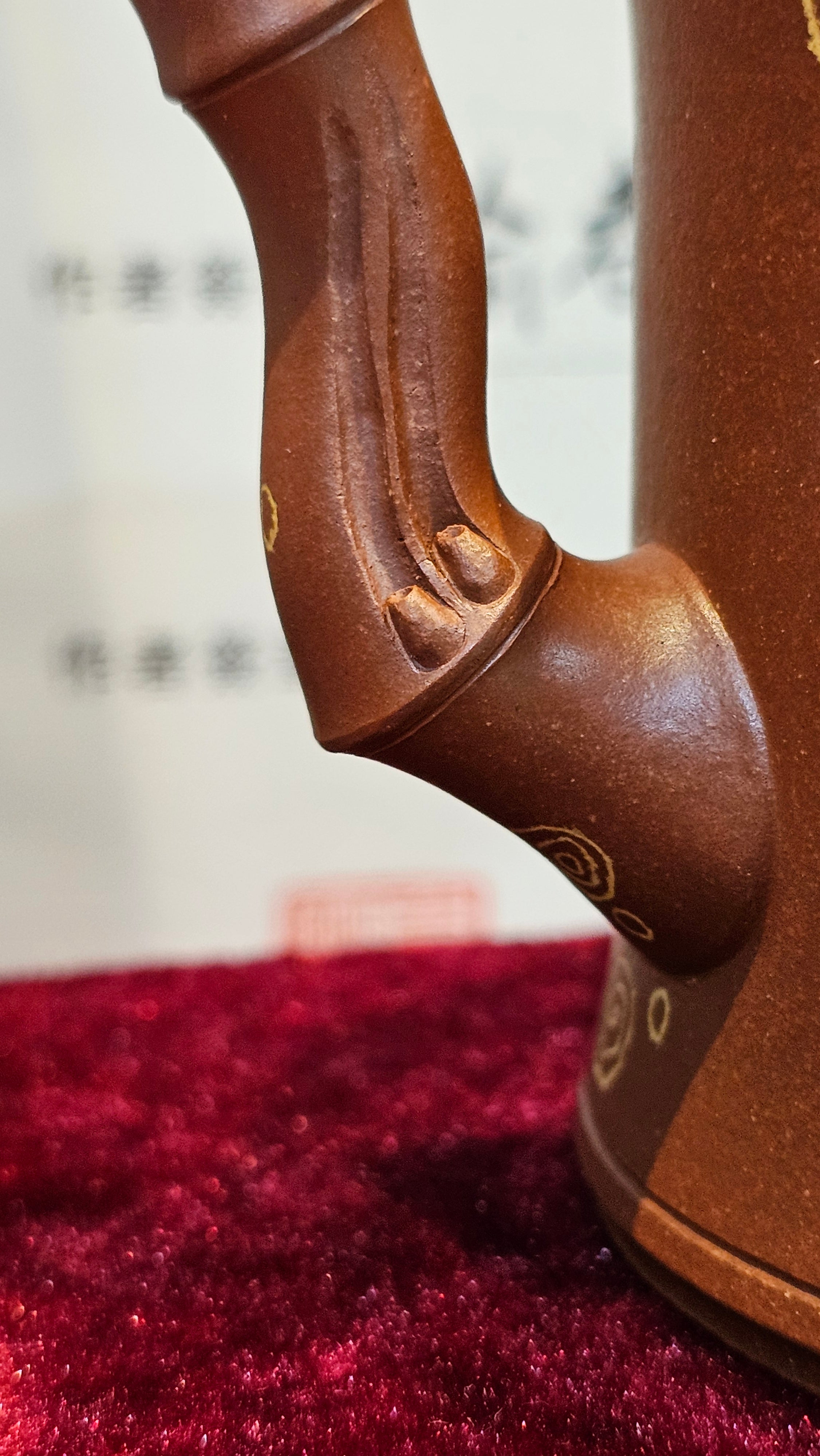 《湘妃竹段》"Xiang Fei Zhu Duan", 240.8ml, Di Cao Qing Zi Ni with Duan Ni Clay embellishments for the characteristic "Xiang Fei Bamboo" Patterns, by L4 Assoc Master Yu Chun Lei 俞春雷 ~ !Congratulations to Mr T.N., 1647hrs 3rd Aug 2025, Mississauga! Canada🇨🇦.