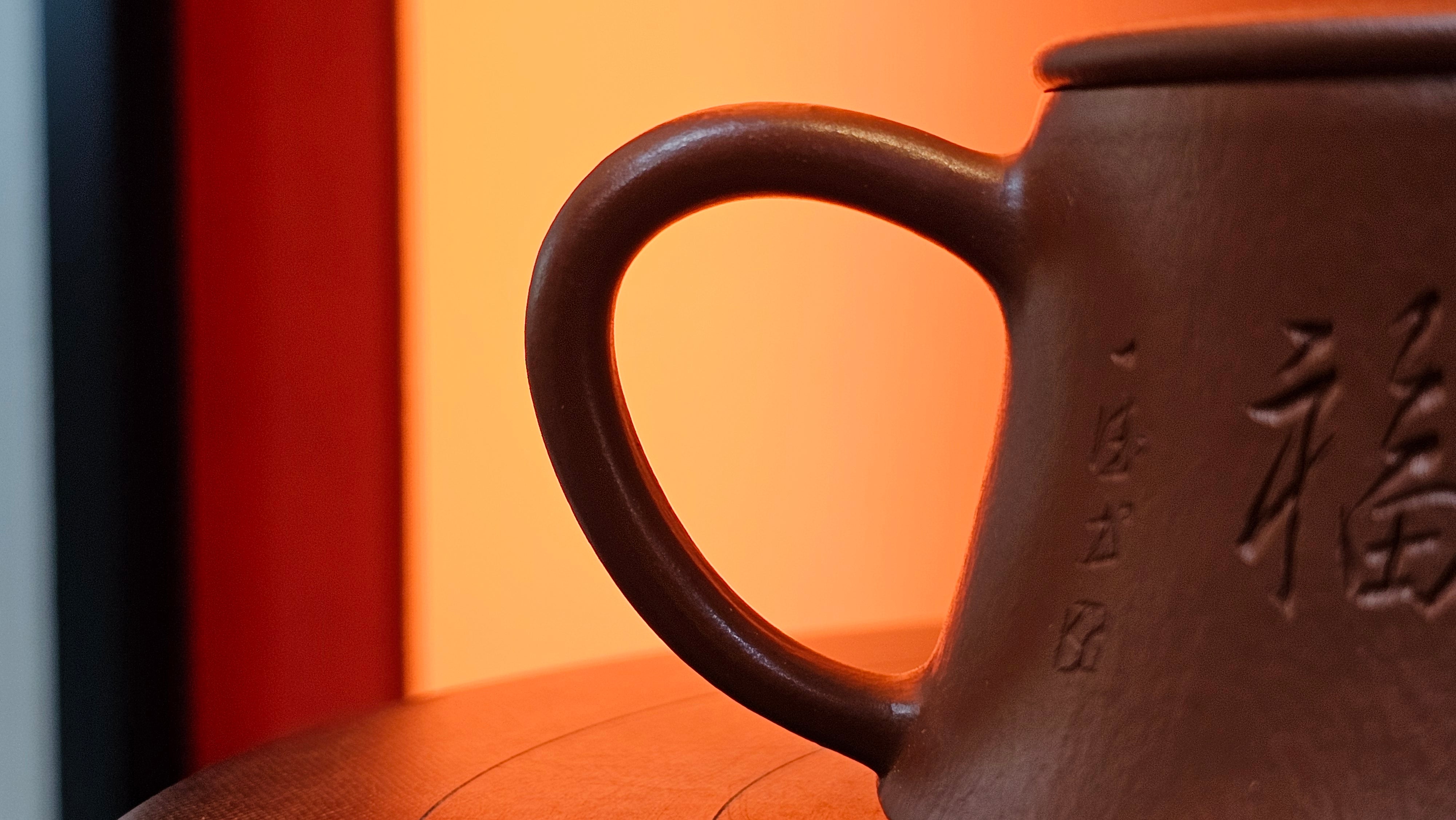 Yun Zhu 云柱 "Pillar of the Heavens", 140.6ml, Xiao Mei Yao Zhu Ni 小煤窑朱泥, by our Collaborative Craftsman Wang Hui 王慧 ~ "梅开五福" and Plum Blossoms Engraving by Craftsman Yi De Shu 一德书 ~ Congratulations to Mr M.S.! 1646hrs 6th August 2025, Southbury, CT!