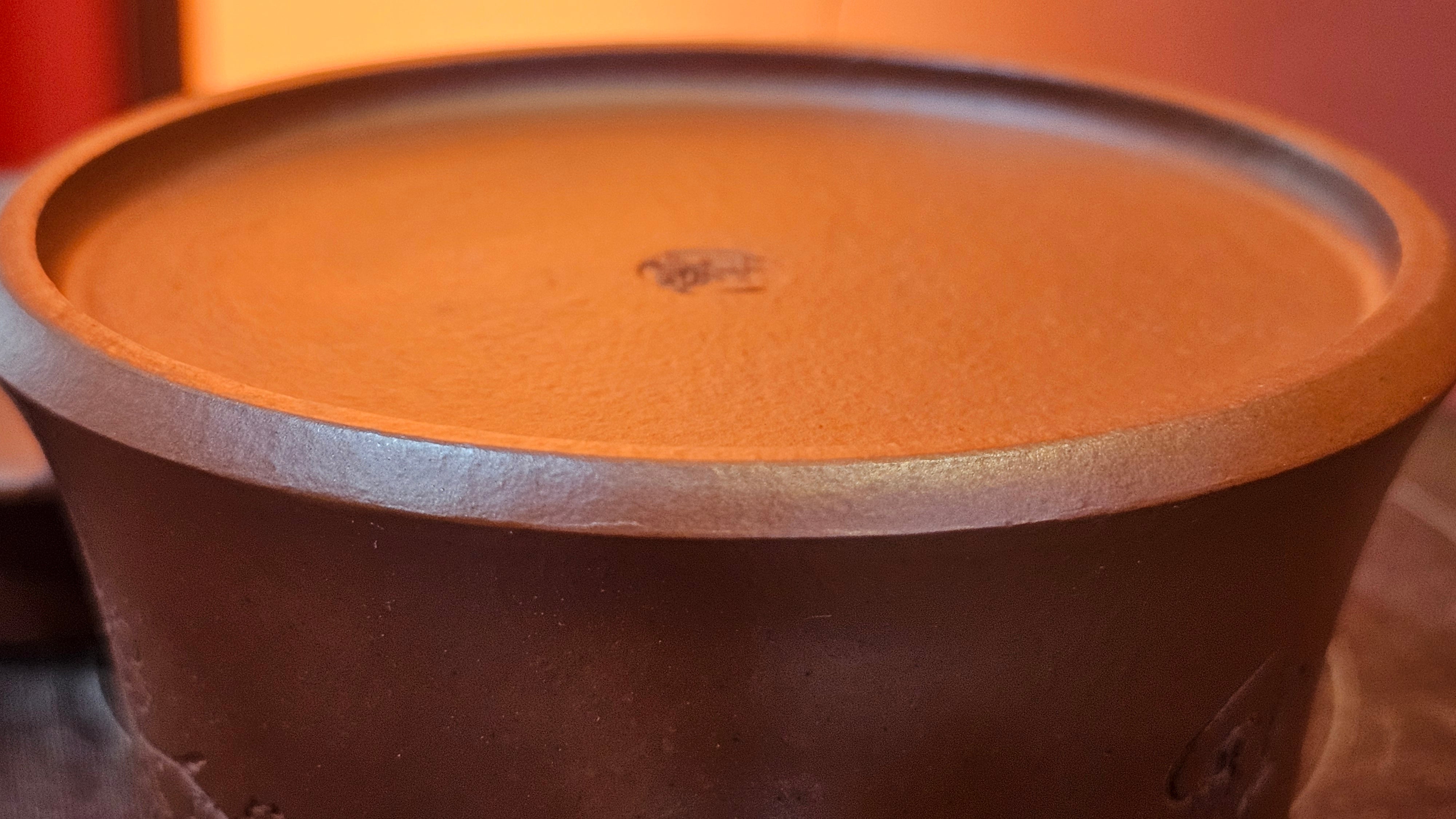 Yun Zhu 云柱 "Pillar of the Heavens", 140.6ml, Xiao Mei Yao Zhu Ni 小煤窑朱泥, by our Collaborative Craftsman Wang Hui 王慧 ~ "梅开五福" and Plum Blossoms Engraving by Craftsman Yi De Shu 一德书 ~ Congratulations to Mr M.S.! 1646hrs 6th August 2025, Southbury, CT!