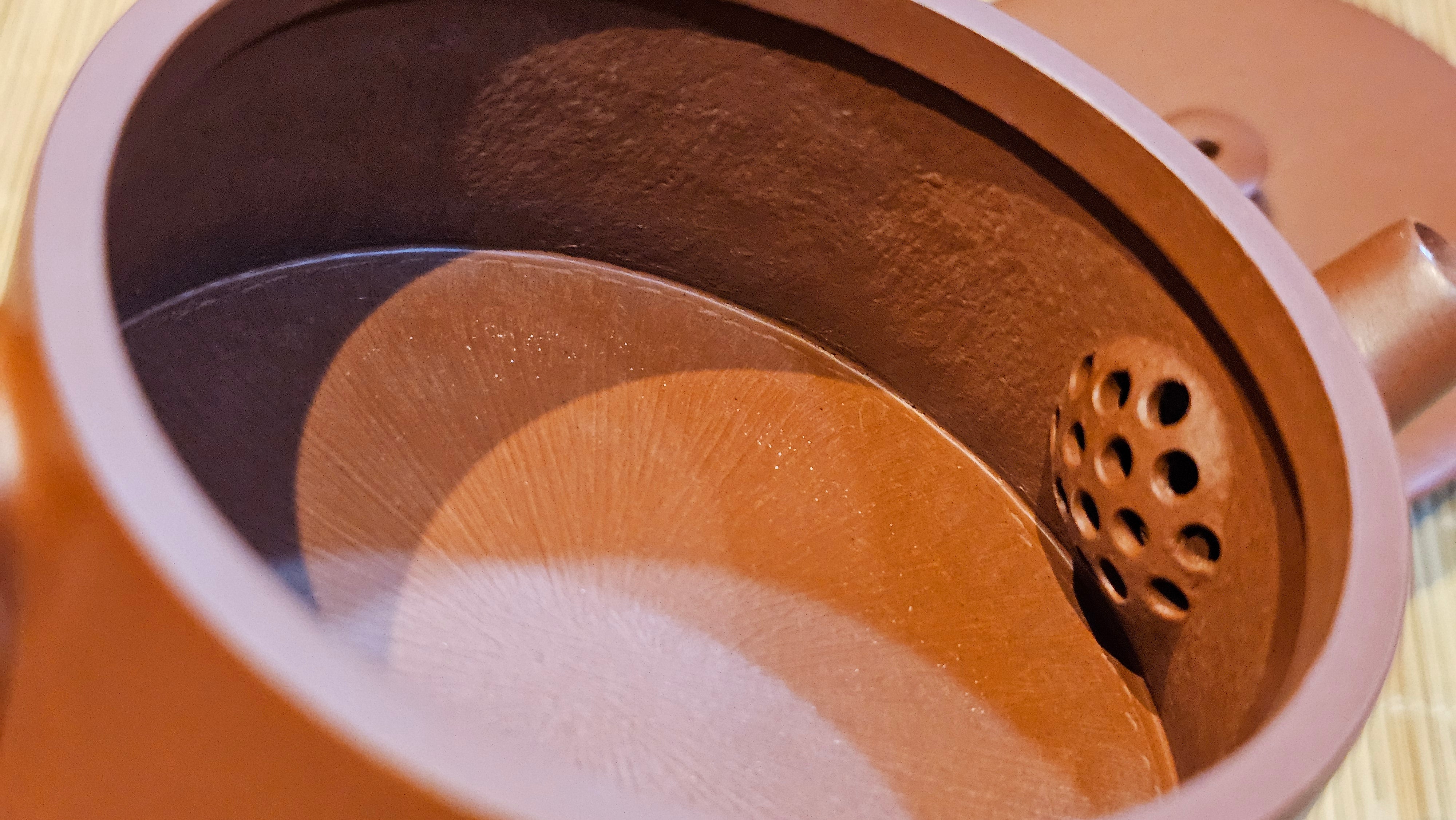 Yun Zhu 云柱 "Pillar of the Heavens", 140.6ml, Xiao Mei Yao Zhu Ni 小煤窑朱泥, by our Collaborative Craftsman Wang Hui 王慧 ~ "梅开五福" and Plum Blossoms Engraving by Craftsman Yi De Shu 一德书 ~ Congratulations to Mr M.S.! 1646hrs 6th August 2025, Southbury, CT!