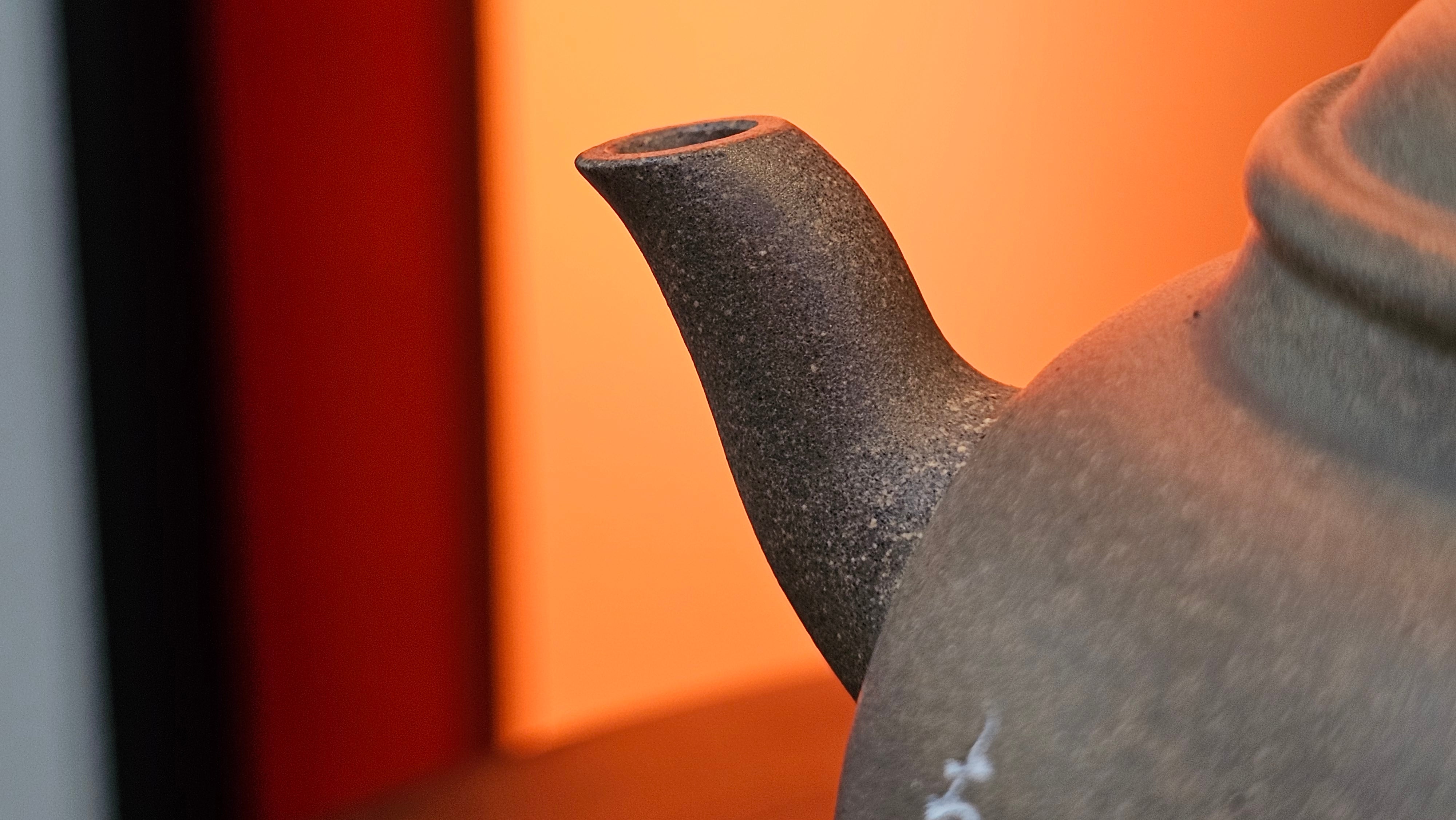 Wu Nian Hu《无念壶》, 161.6ml, Qing Hui Duan 青灰段泥, by our Craftsman Zhang Huan 张欢, Engraving by Craftsman Nan Shan Lao Ren 南山老人 ~ !Congratulations to Mr J.G.! 1041hrs 8th August 2025, Sydney, Australia🇦🇺.