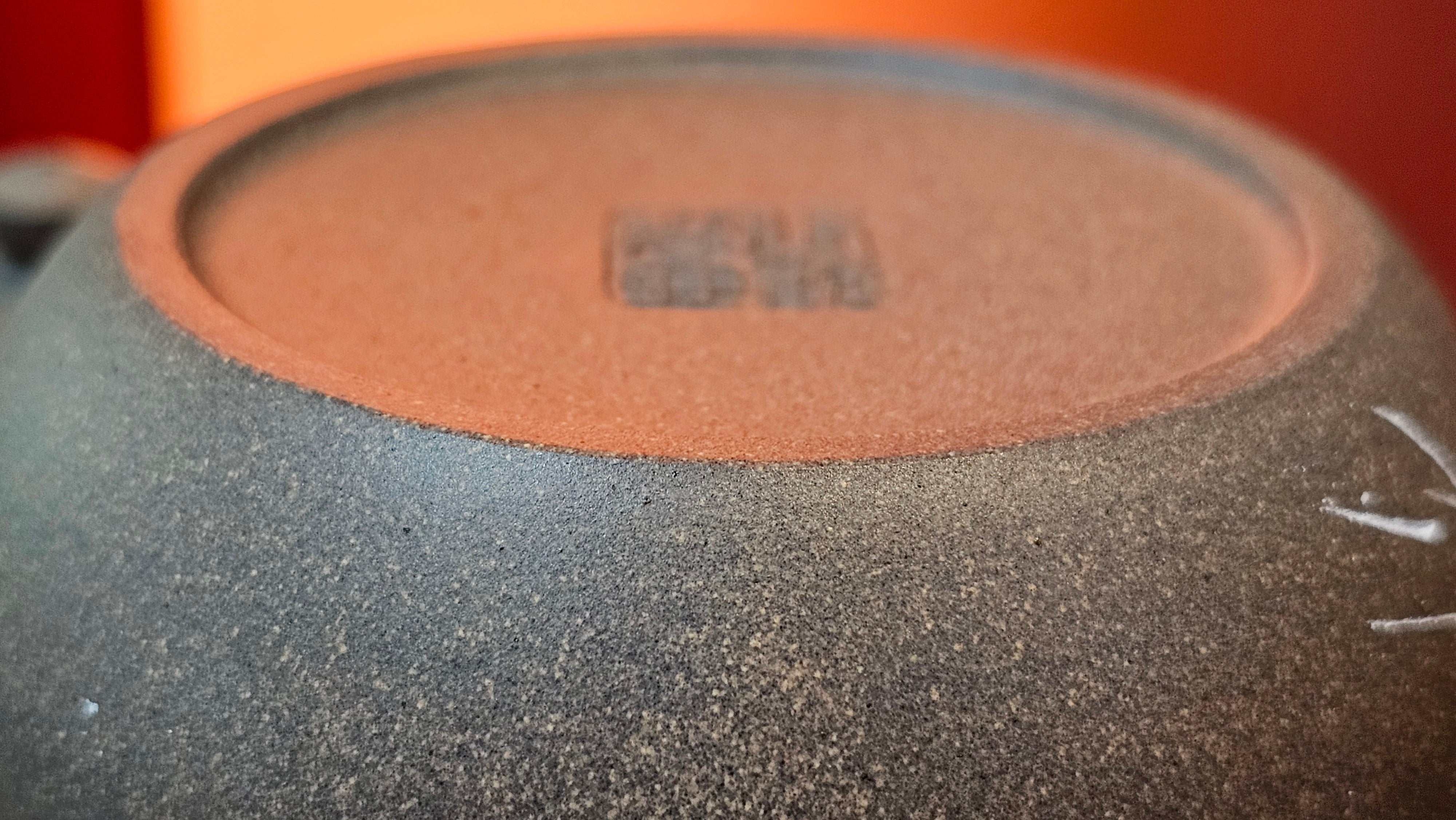 Wu Nian Hu《无念壶》, 161.6ml, Qing Hui Duan 青灰段泥, by our Craftsman Zhang Huan 张欢, Engraving by Craftsman Nan Shan Lao Ren 南山老人 ~ !Congratulations to Mr J.G.! 1041hrs 8th August 2025, Sydney, Australia🇦🇺.