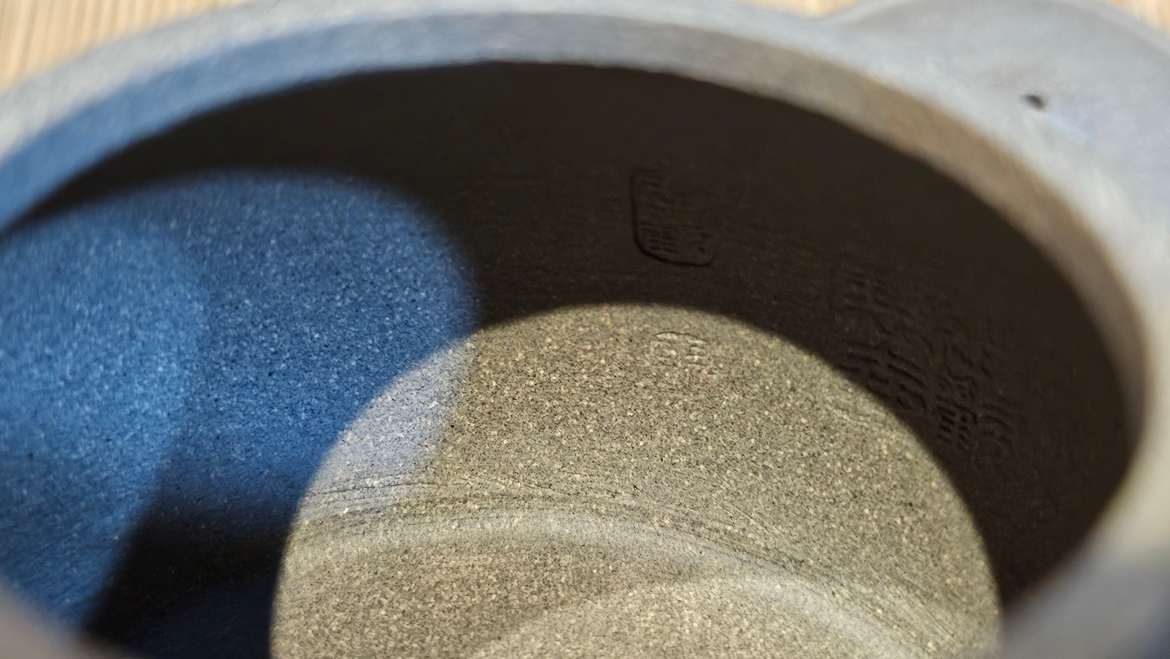 Wu Nian Hu《无念壶》, 161.6ml, Qing Hui Duan 青灰段泥, by our Craftsman Zhang Huan 张欢, Engraving by Craftsman Nan Shan Lao Ren 南山老人 ~ !Congratulations to Mr J.G.! 1041hrs 8th August 2025, Sydney, Australia🇦🇺.