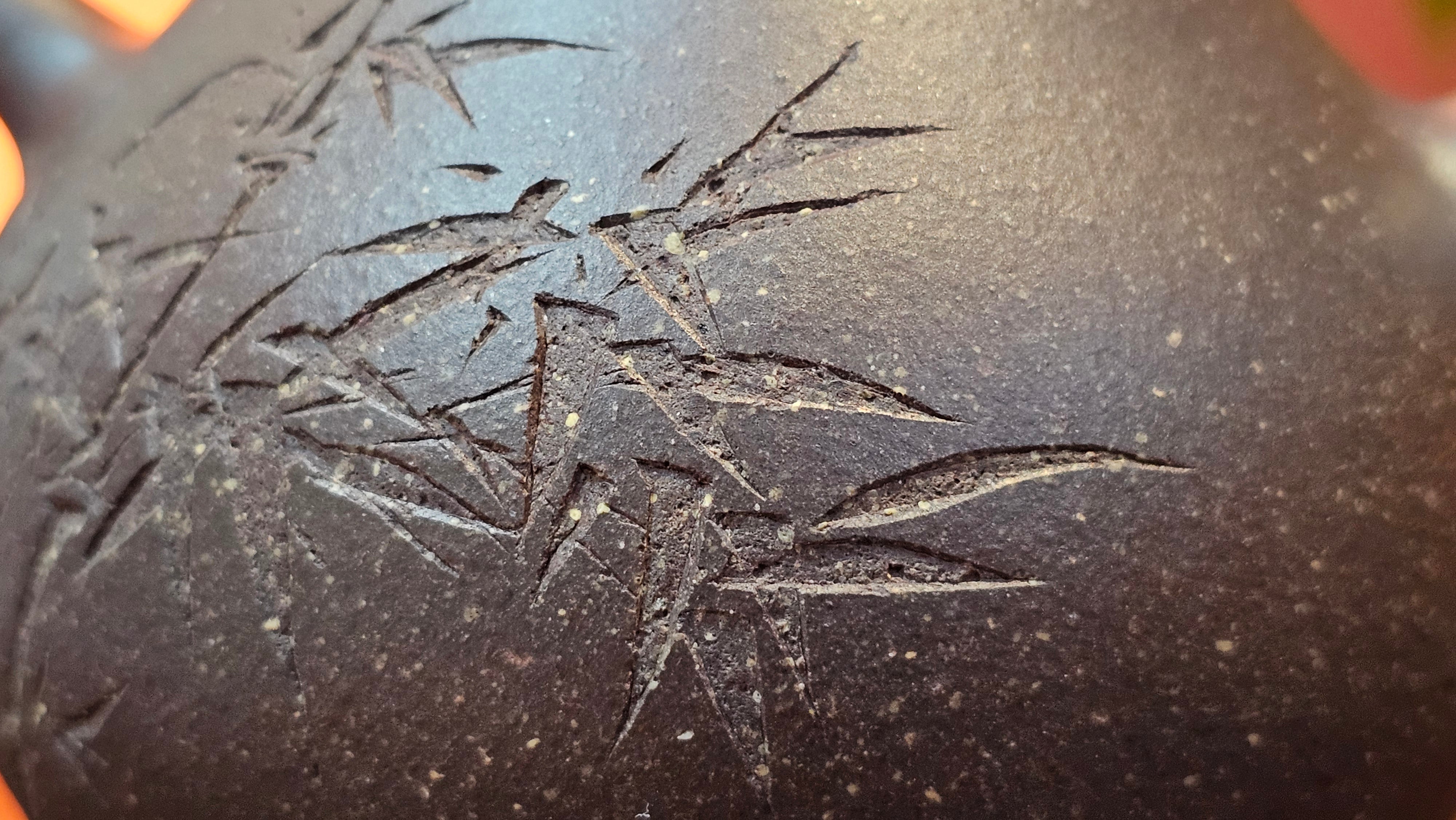 Du Zhi Hu《笃志壶》, 174.6ml, Hei Zi Ni 黑紫泥, by our Craftsman Zhang Huan 张欢, Calligraphy and Bamboo Engraving by Craftsman Yi Cheng 逸成 ~ Congratulations to Mr T.N.! 2229hrs 8th August 2025, Mississauga, Canada🇨🇦!