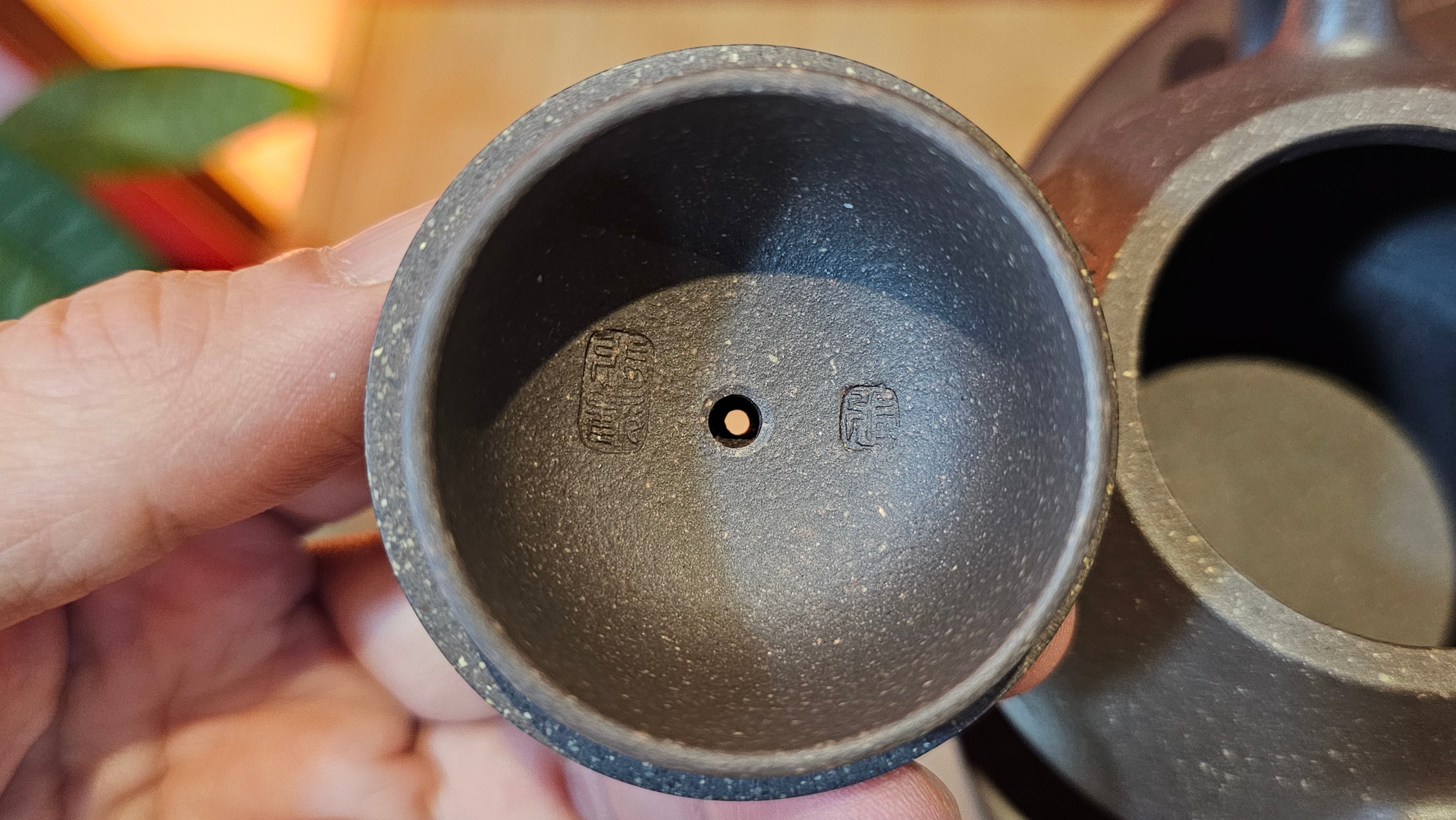 Du Zhi Hu《笃志壶》, 174.6ml, Hei Zi Ni 黑紫泥, by our Craftsman Zhang Huan 张欢, Calligraphy and Bamboo Engraving by Craftsman Yi Cheng 逸成 ~ Congratulations to Mr T.N.! 2229hrs 8th August 2025, Mississauga, Canada🇨🇦!