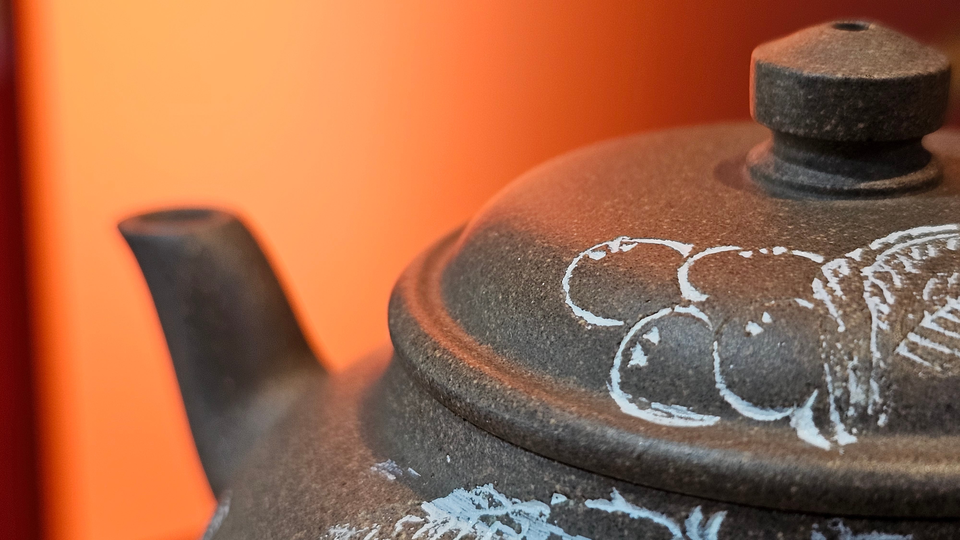 Wu Nian Hu《无念壶》, 160.6ml, Qing Hui Duan 青灰段泥, by our Craftsman Zhang Huan 张欢, Engraving by Craftsman Nan Shan Lao Ren 南山老人 ~ Congratulations to Mr T.N.! 0236hrs 10th August 2025, Mississauga! Canada🇨🇦!