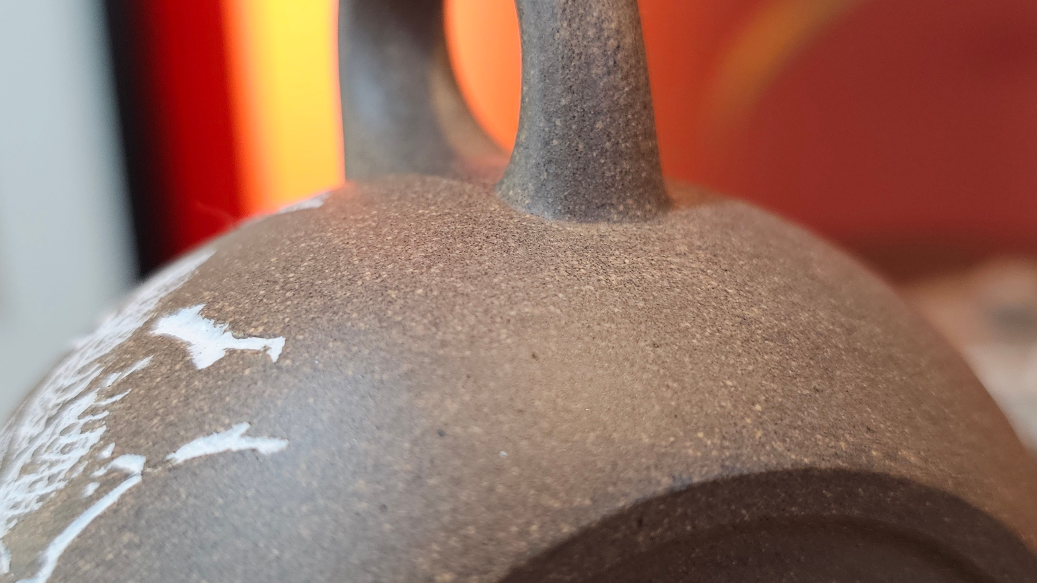 Wu Nian Hu《无念壶》, 160.6ml, Qing Hui Duan 青灰段泥, by our Craftsman Zhang Huan 张欢, Engraving by Craftsman Nan Shan Lao Ren 南山老人 ~ Congratulations to Mr T.N.! 0236hrs 10th August 2025, Mississauga! Canada🇨🇦!