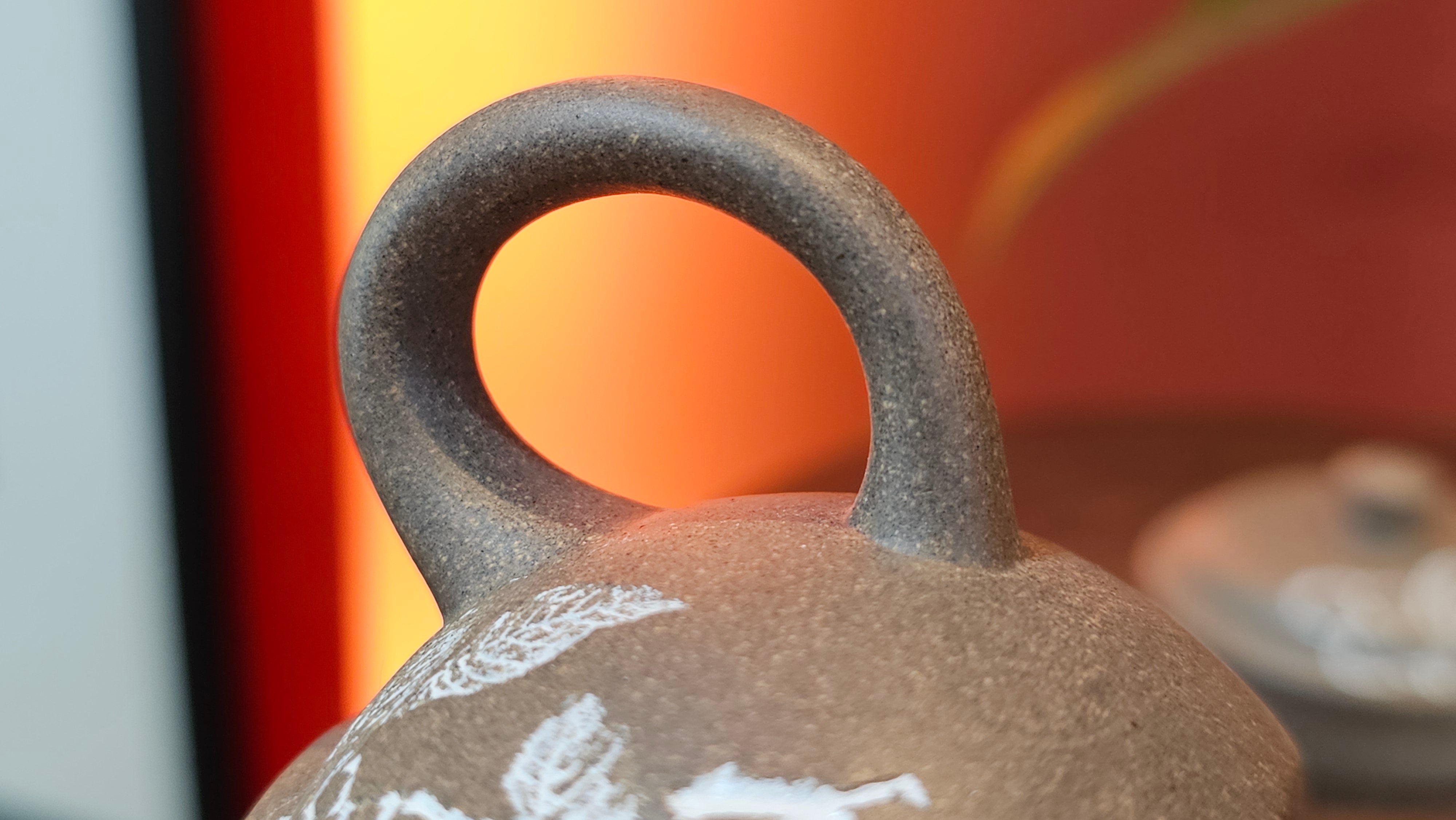 Wu Nian Hu《无念壶》, 160.6ml, Qing Hui Duan 青灰段泥, by our Craftsman Zhang Huan 张欢, Engraving by Craftsman Nan Shan Lao Ren 南山老人 ~ Congratulations to Mr T.N.! 0236hrs 10th August 2025, Mississauga! Canada🇨🇦!