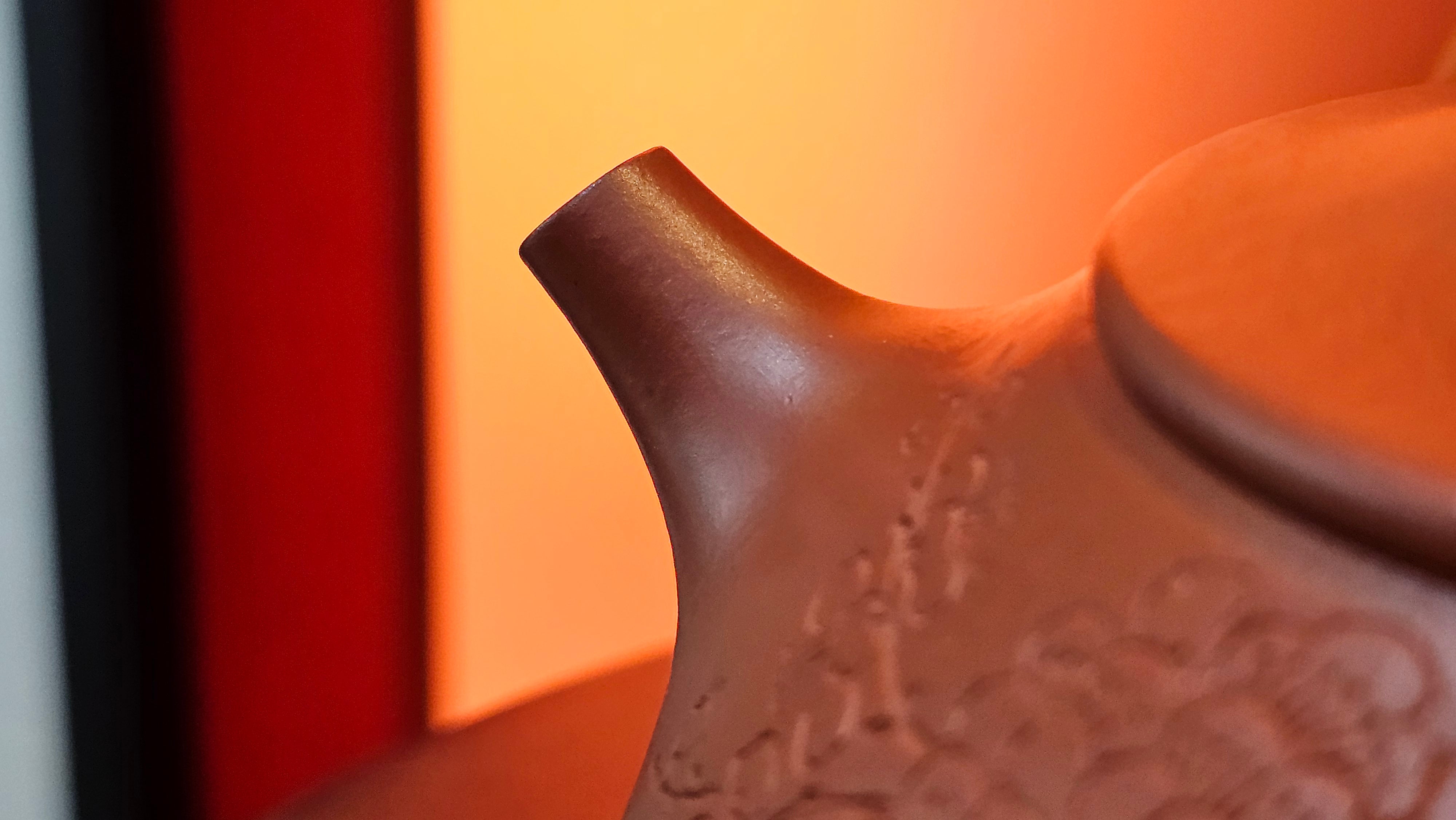 Jing Zhou Shi Piao 景舟石瓢, 276.3ml, Xiao Mei Yao Zhu Ni 小煤窑朱泥, by Craftsman Wang Xing 王兴; "暗香疏影" and Plum Blossoms Engraving by Craftsman Yi De Shu 一德书 ~!Congratulations to Prof A.G.! 0833hrs 10th August 2025! Long Beach, CA!