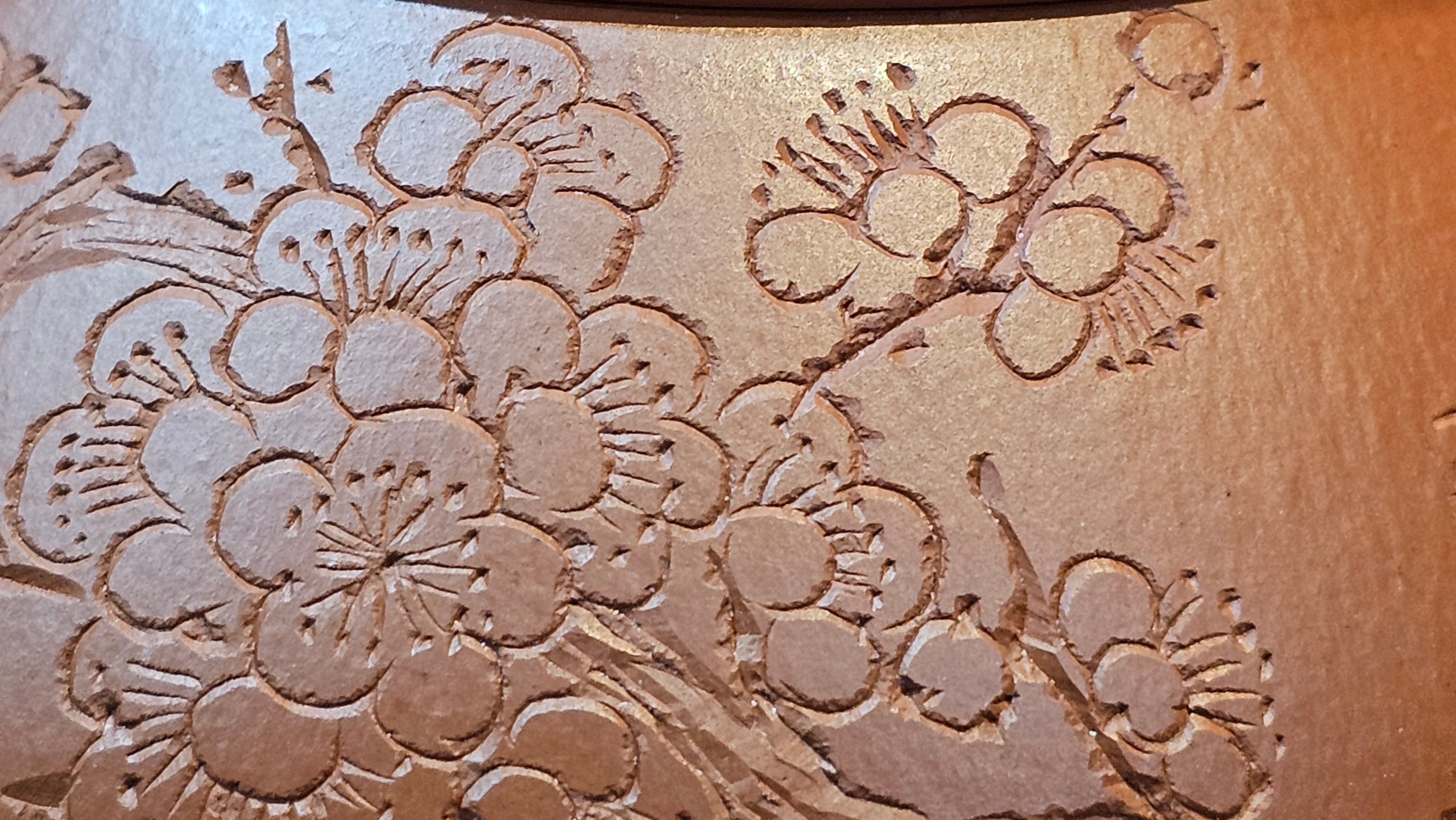 Jing Zhou Shi Piao 景舟石瓢, 276.3ml, Xiao Mei Yao Zhu Ni 小煤窑朱泥, by Craftsman Wang Xing 王兴; "暗香疏影" and Plum Blossoms Engraving by Craftsman Yi De Shu 一德书 ~!Congratulations to Prof A.G.! 0833hrs 10th August 2025! Long Beach, CA!