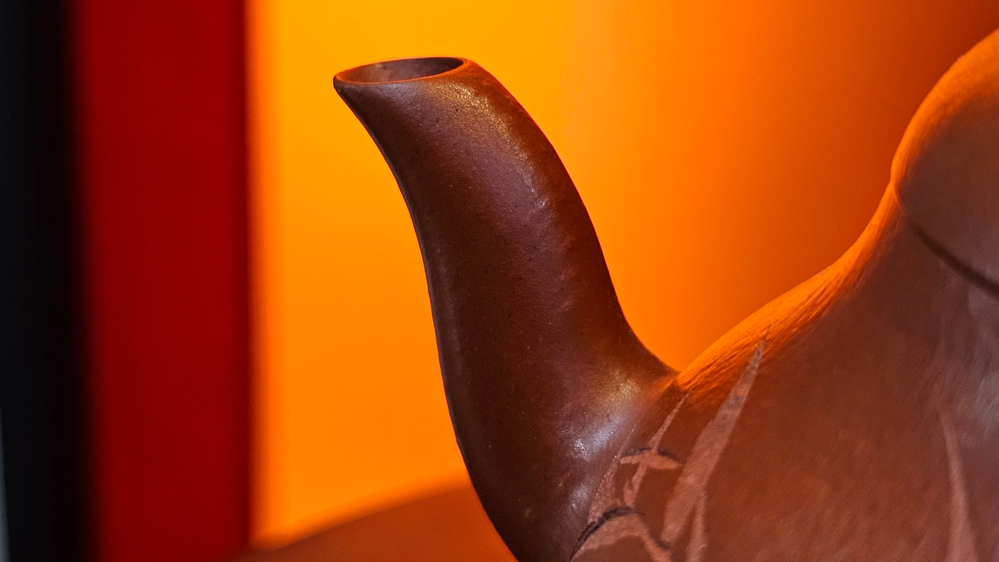 Li Xing 梨形, 169.3ml, Xiao Mei Yao Zhu Ni 小煤窑朱泥 by our Collaborative Craftsman Zhai Yi Yao 翟一耀, 梅花刻绘, Engraving of Bamboo and Calligraphy, by Craftsman Yi De Shu 一德书 ~ Congratulations to!Tea Sommr A.M., 1238hrs 16th August 2025, Padua! Italy🇮🇹!